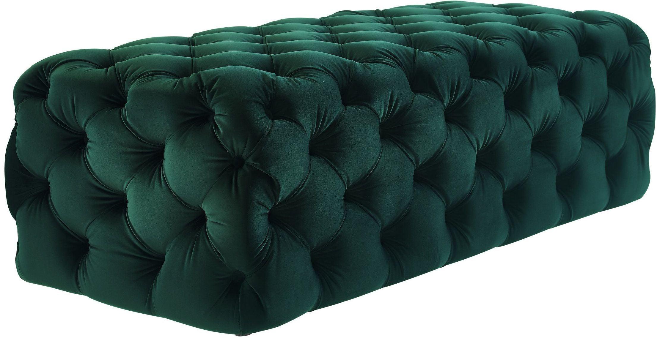 Kaylee Green Velvet Ottoman - Frankwebs