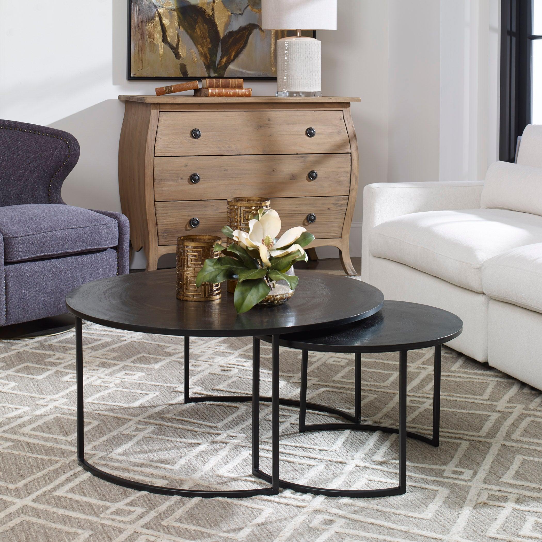 BARNETTE MODERN NESTING COFFEE TABLES SET OF 2 - Frankwebs