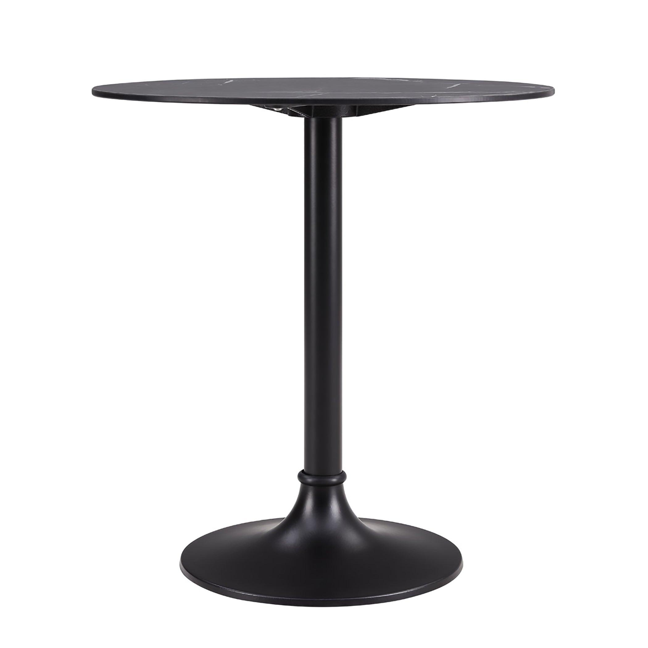 JANNIE 30 BISTRO TABLE IN BLACK WITH BLACK COLUMN AND BASE - Frankwebs