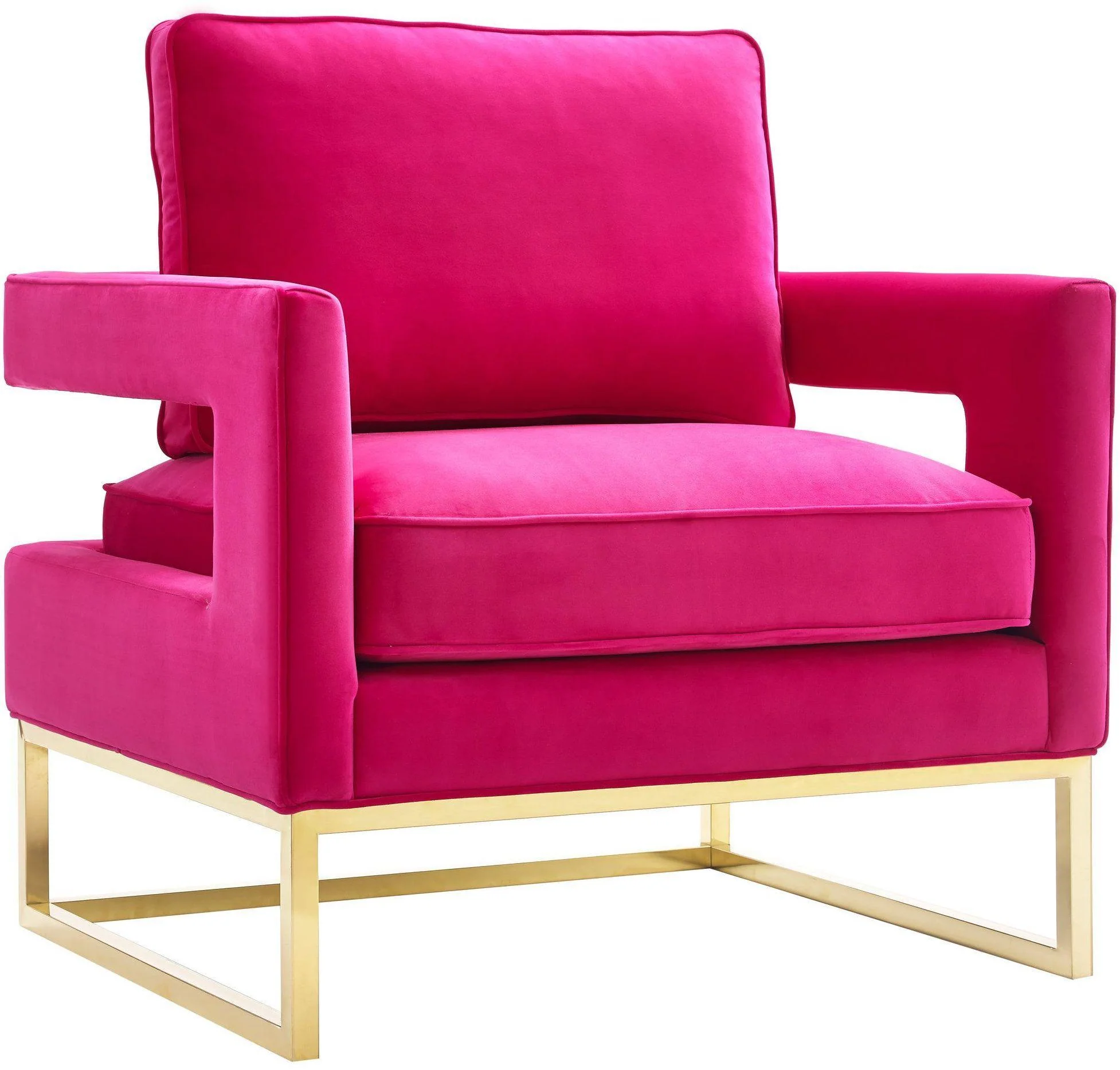 Avery Pink Velvet Chair With Polished Gold Base - Frankwebs