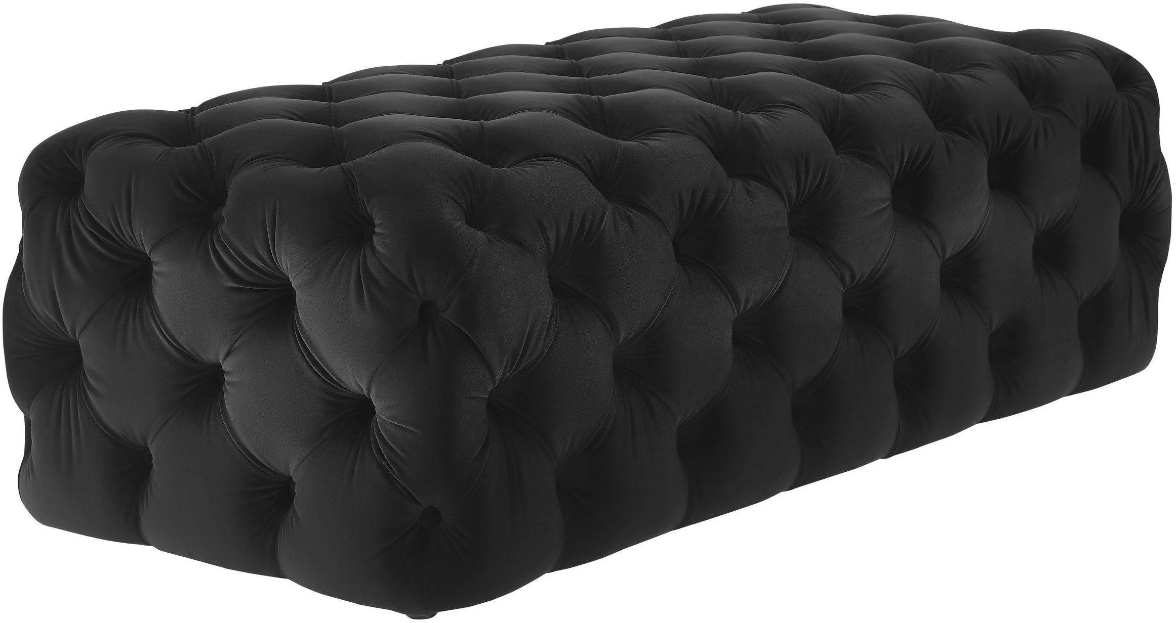 Kaylee Black Velvet Ottoman - Frankwebs