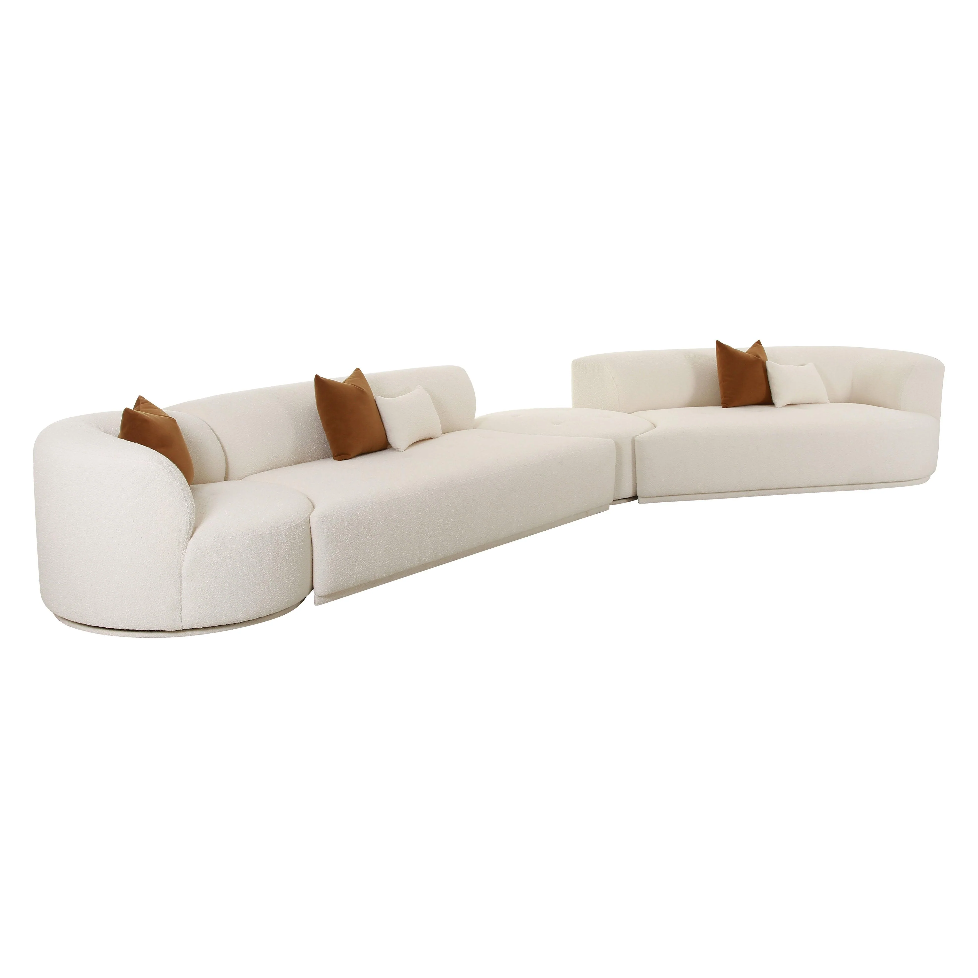 Fickle Cream Boucle 4-Piece Modular RAF Sectional - Frankwebs