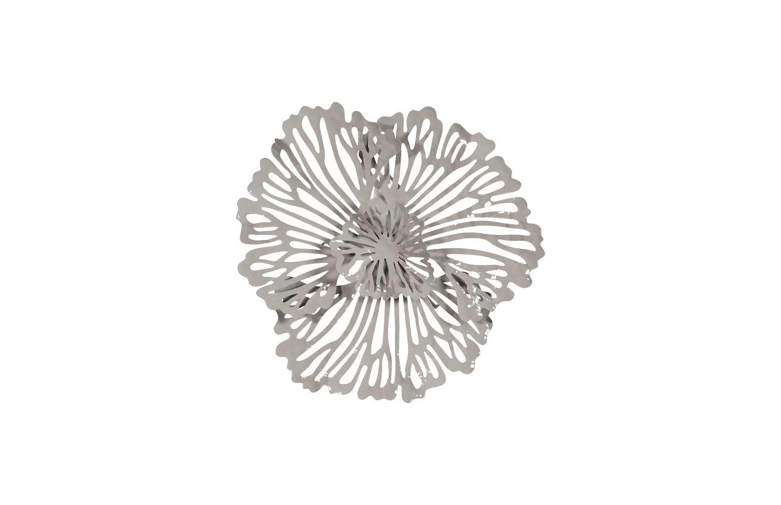 Flower Wall Art, Extra Small, Gray, Metal - Frankwebs