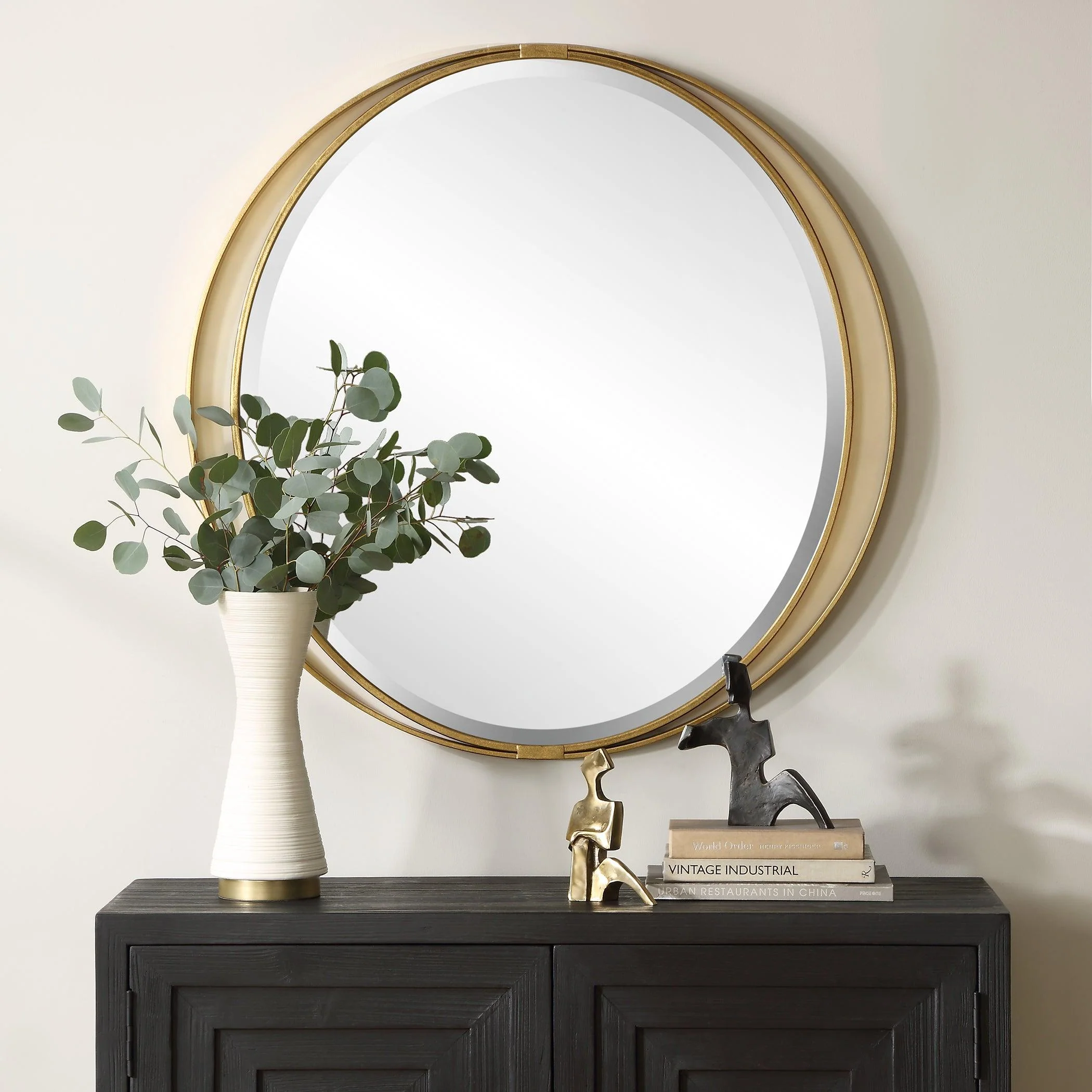 Rhodes Gold Round Mirror - Frankwebs