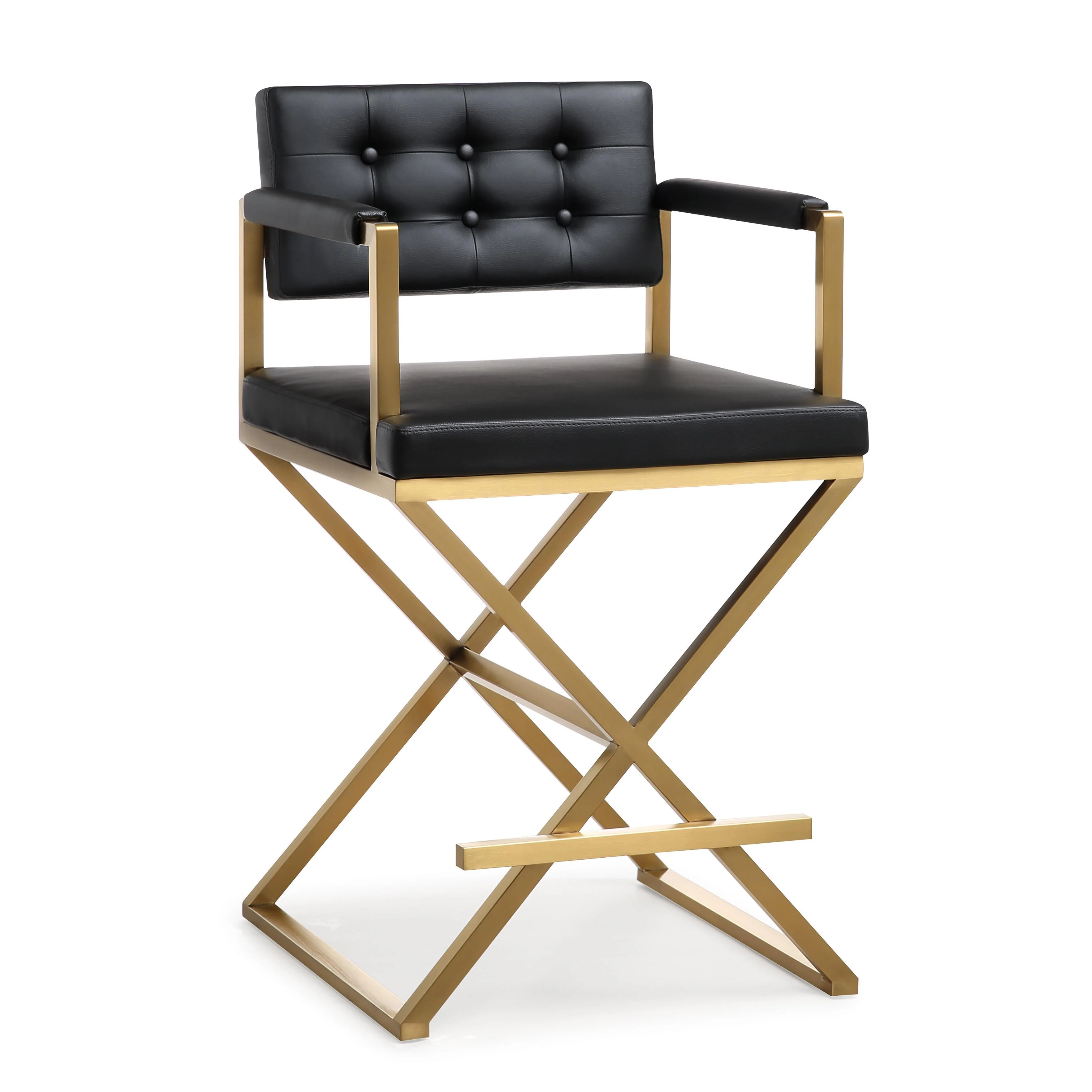 Director Black Gold Steel Counter Stool - Frankwebs