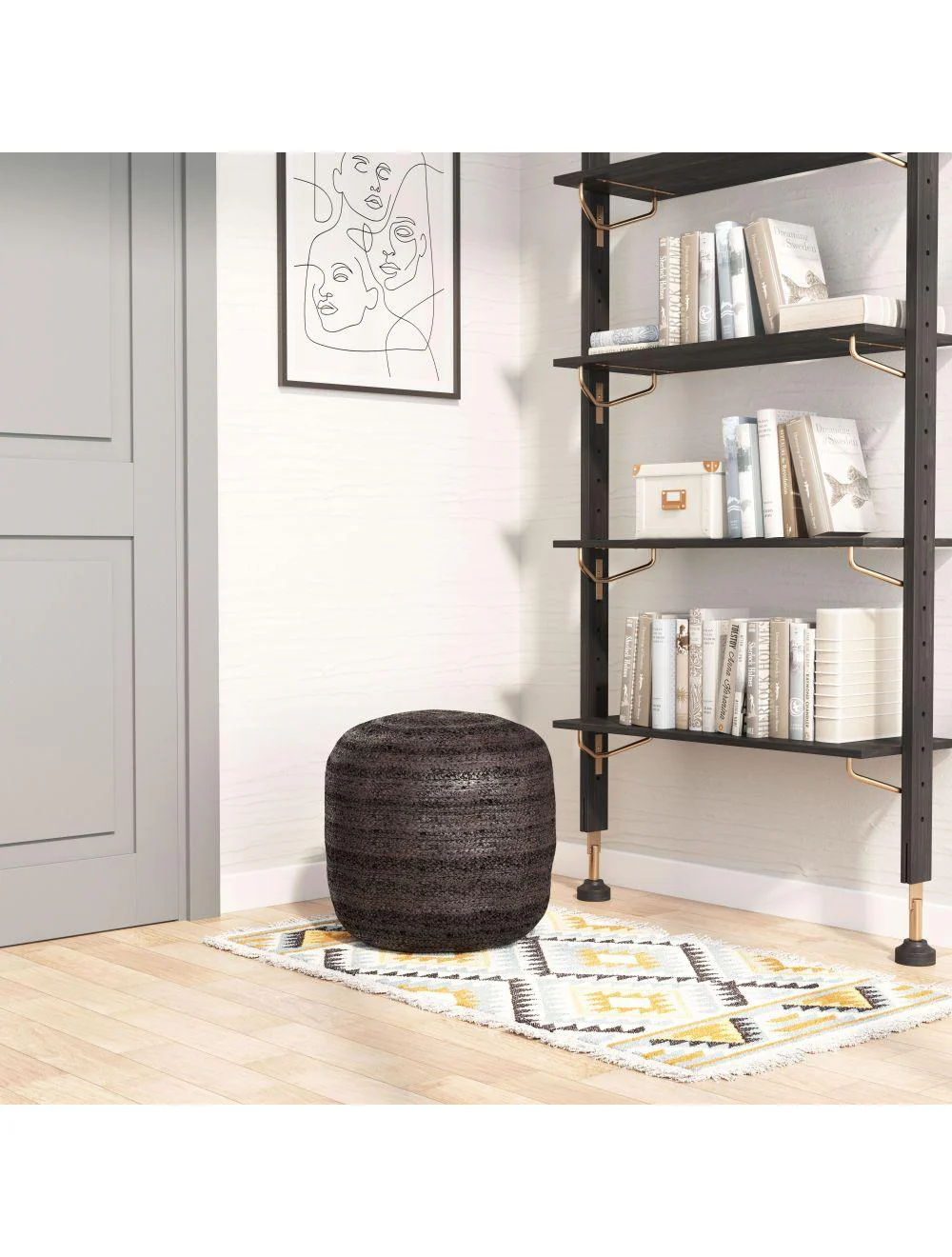 Lillian Ottoman Black - Frankwebs