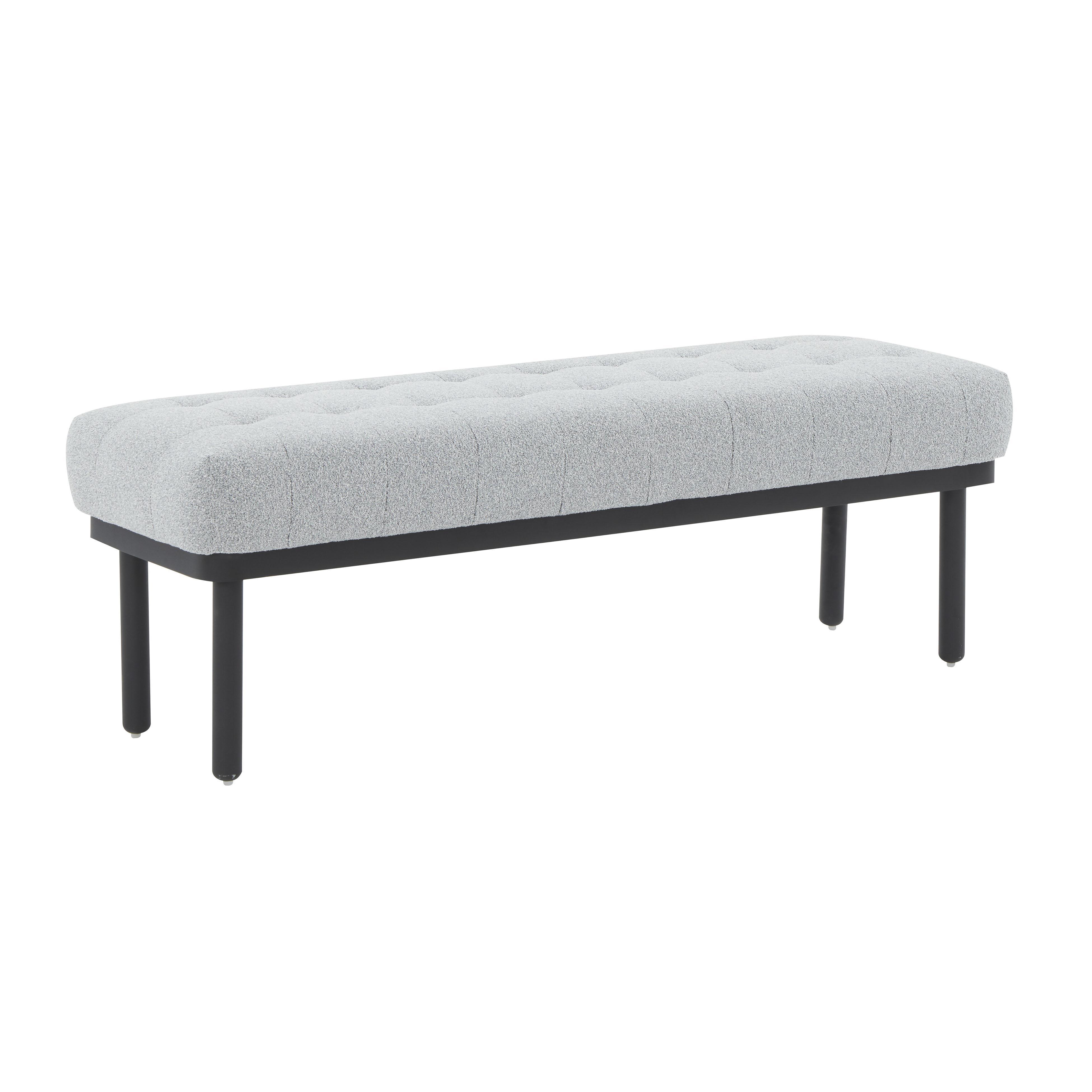 Olivia Grey Boucle Bench - Frankwebs