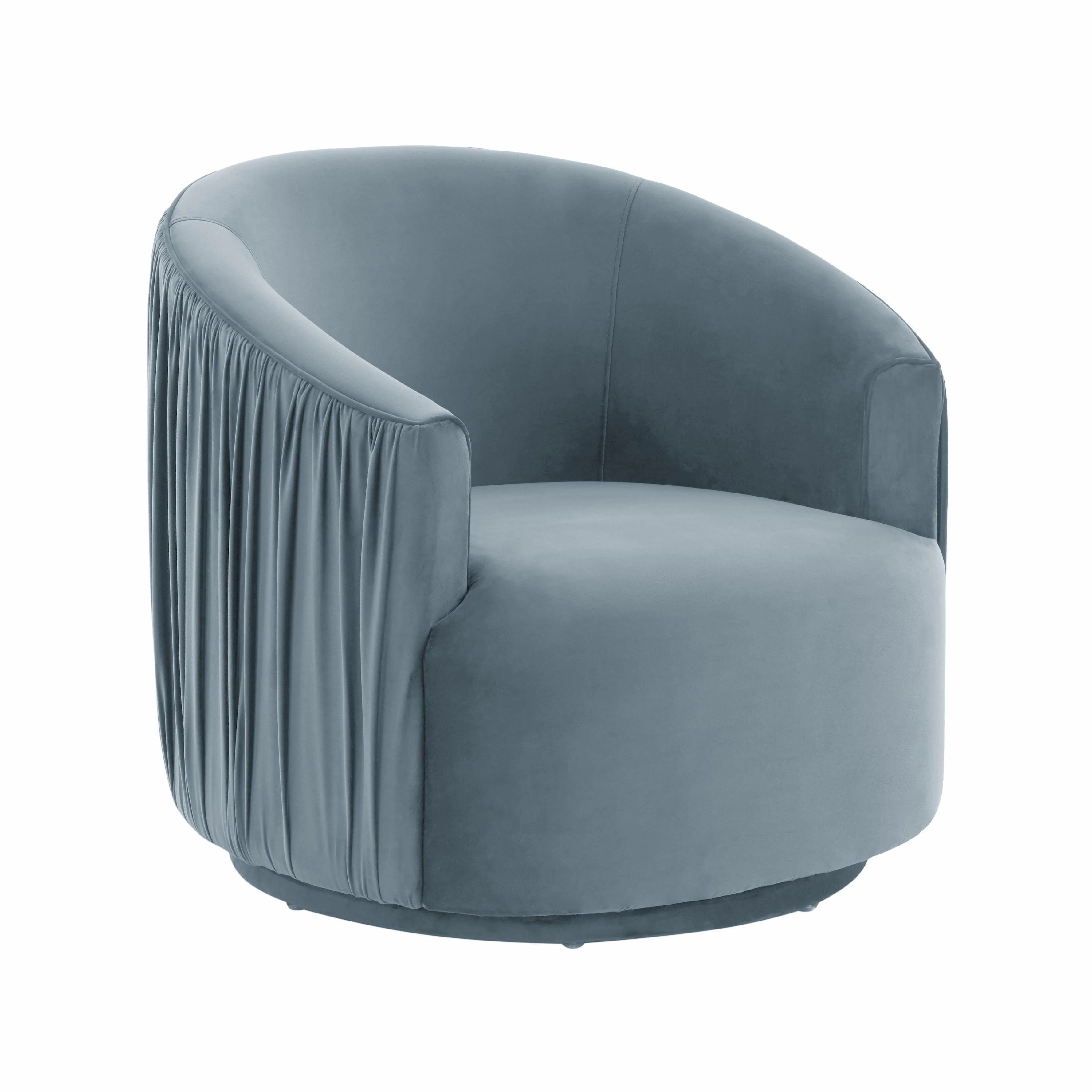London Blue Pleated Swivel Chair - Frankwebs
