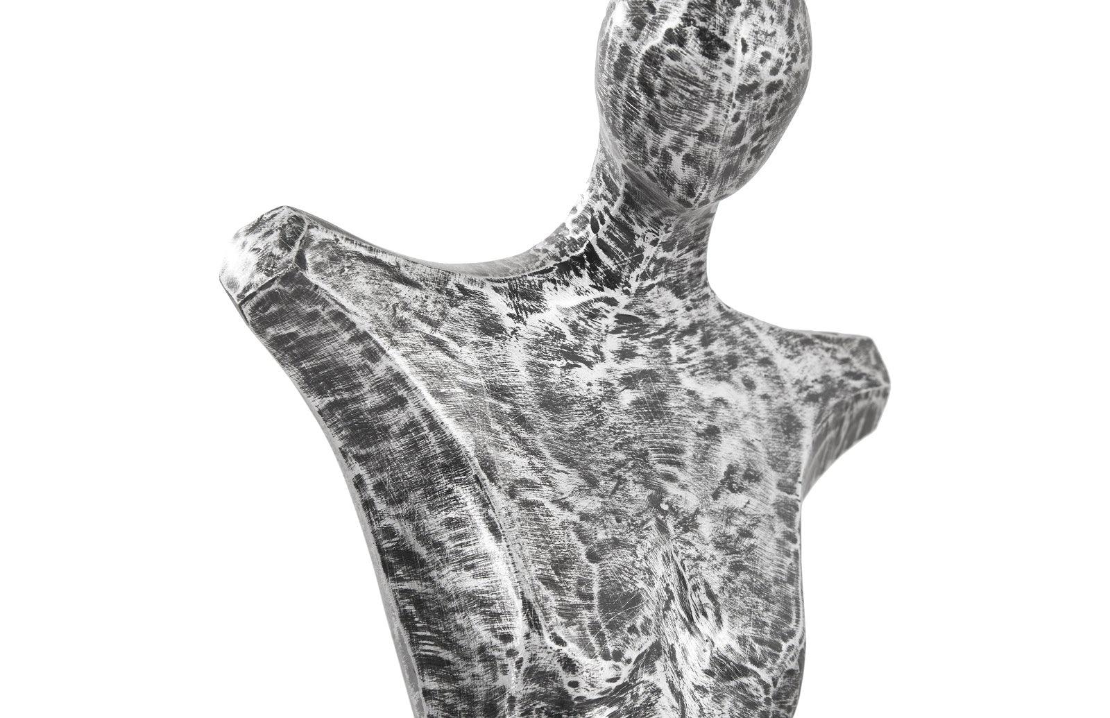 Abstract Male Sculpture on Stand, Black/Silver, Aluminum - Frankwebs