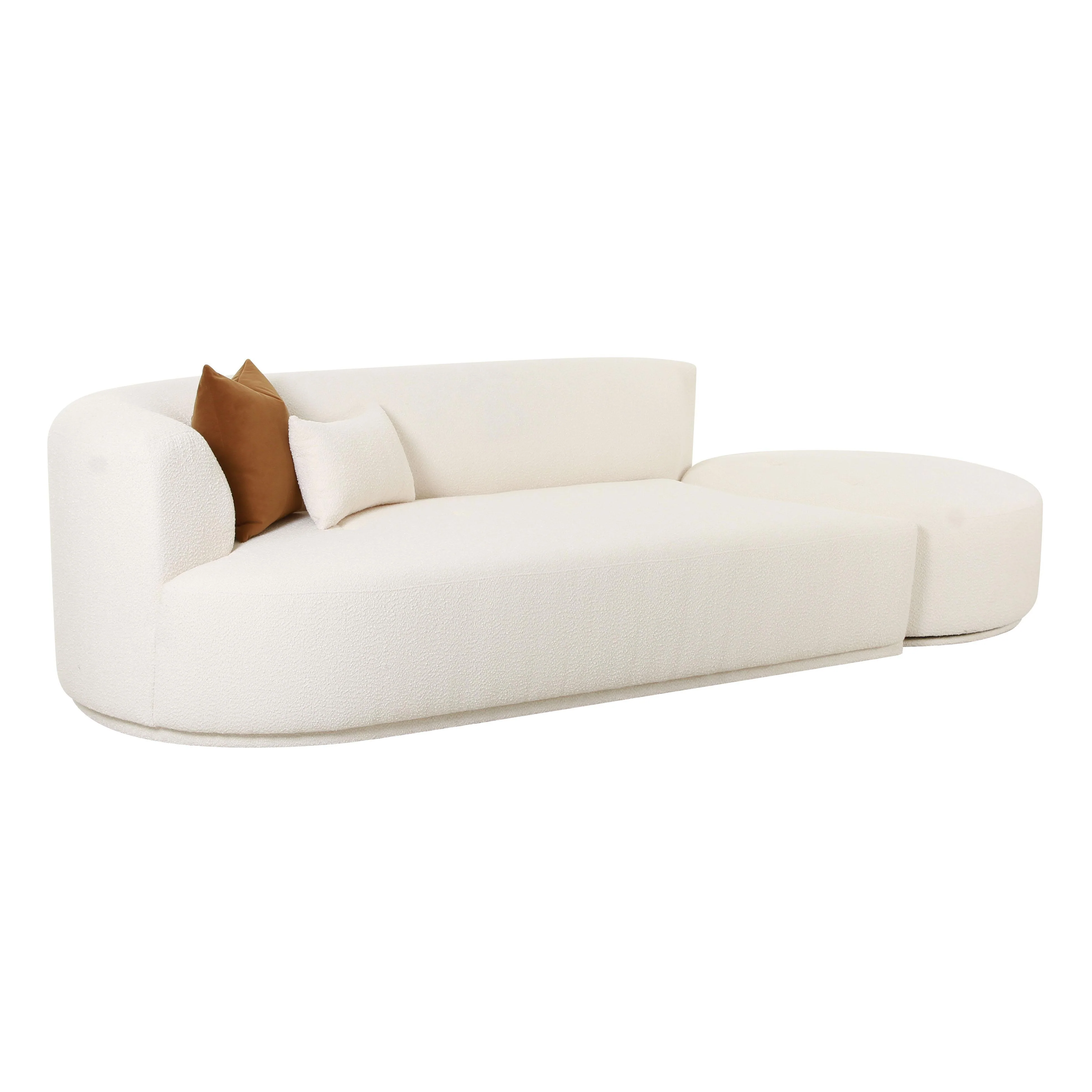 Fickle Cream Boucle 2-Piece Chaise Modular LAF Sofa - Frankwebs