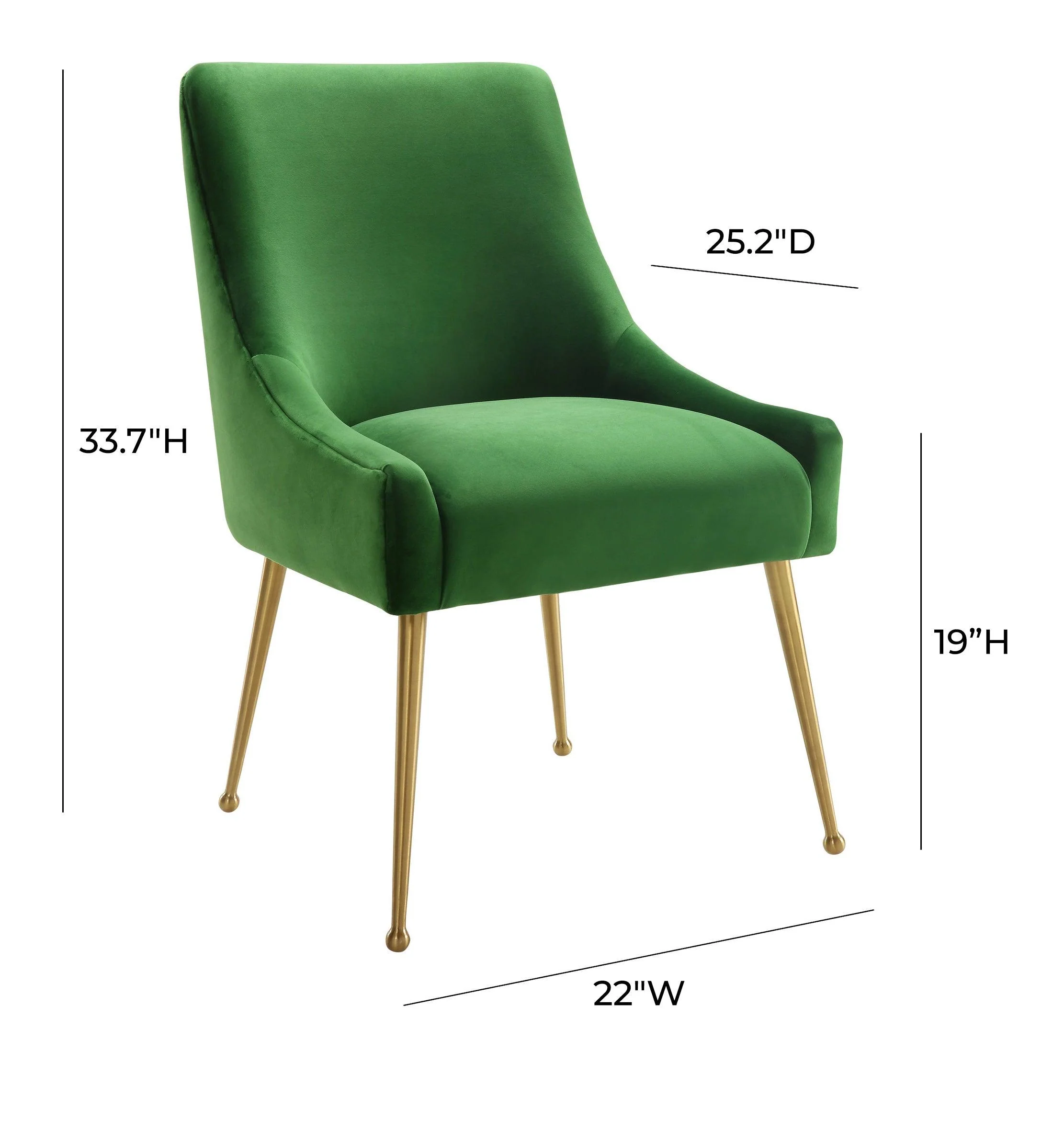 Beatrix Green Velvet Side Chair - Frankwebs
