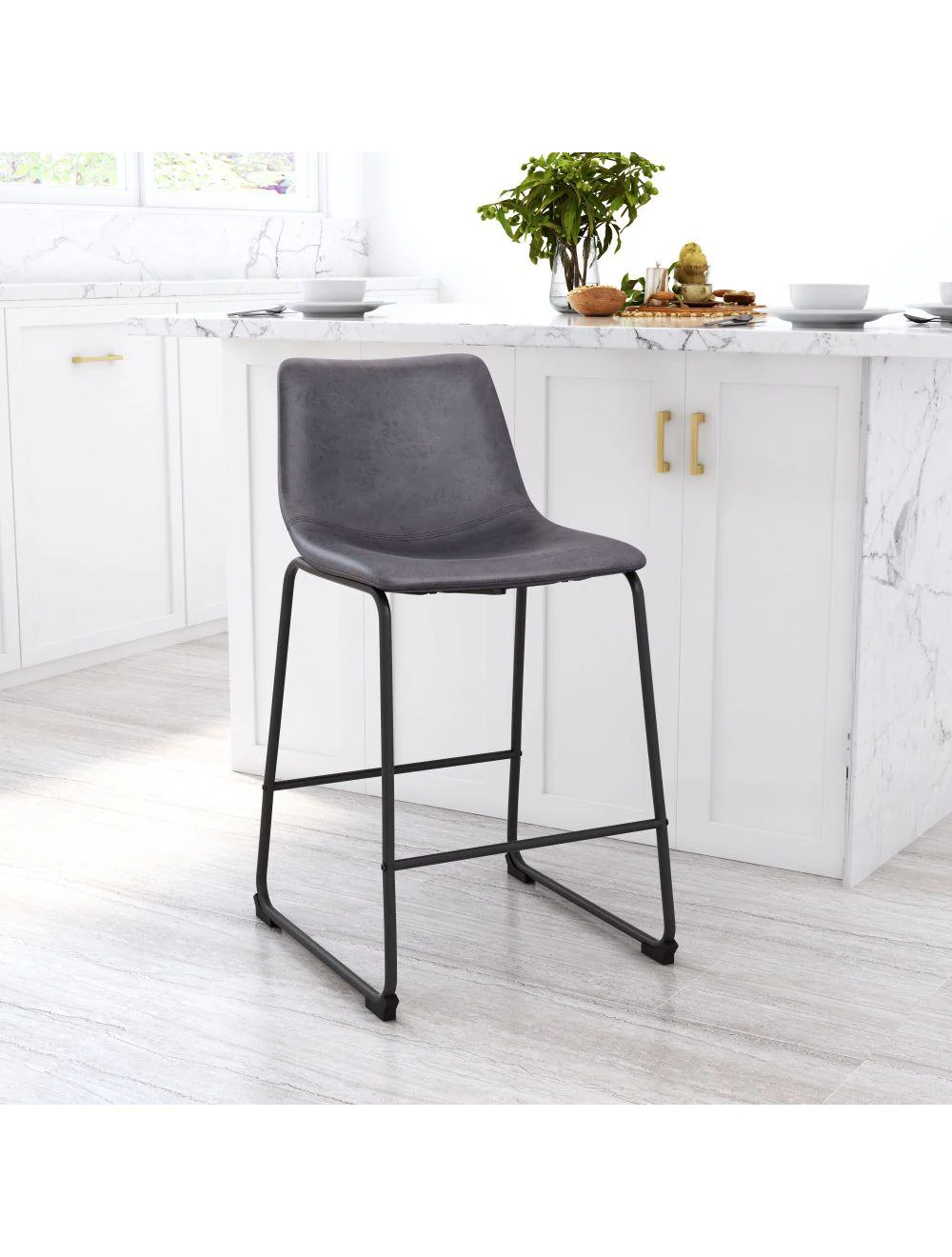 Smart Counter Chair (Set of 2) Charcoal - Frankwebs