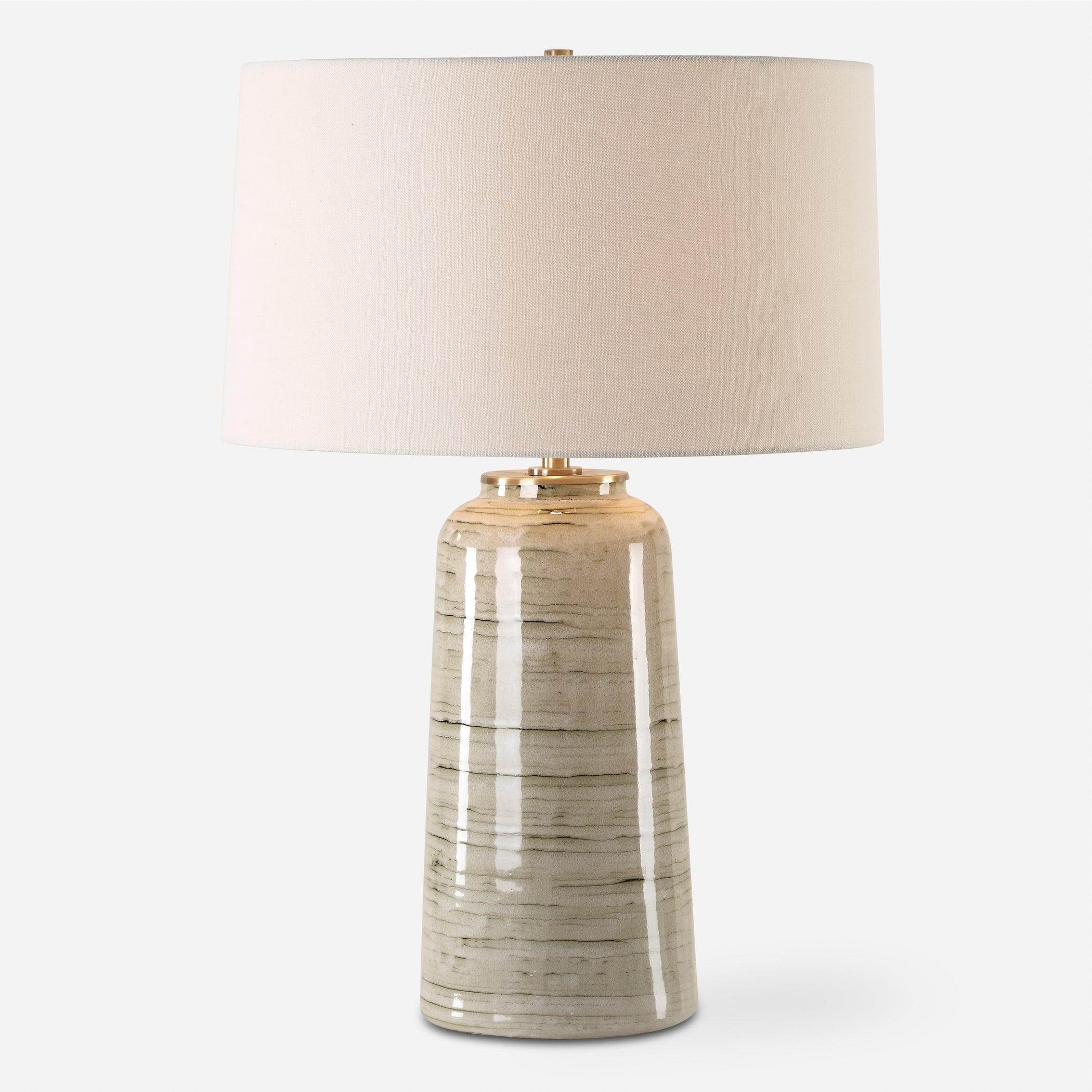 Strata Tan Glaze Table Lamp - Frankwebs