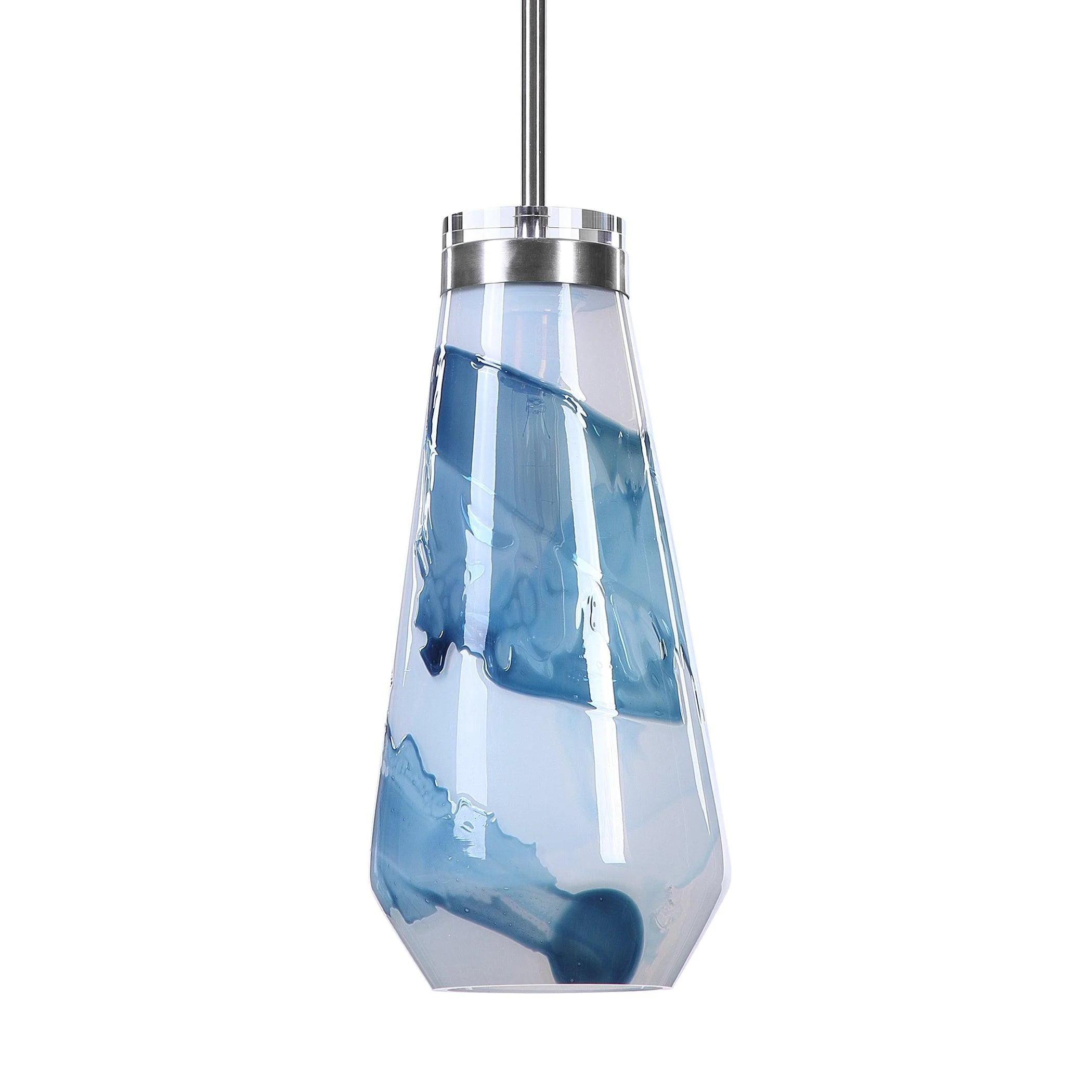 WINDSWEPT BLUE & WHITE 1 LIGHT MINI PENDANT - Frankwebs