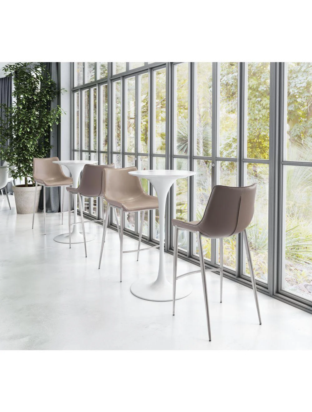 Magnus Bar Chair (Set of 2) Gray & Silver - Frankwebs