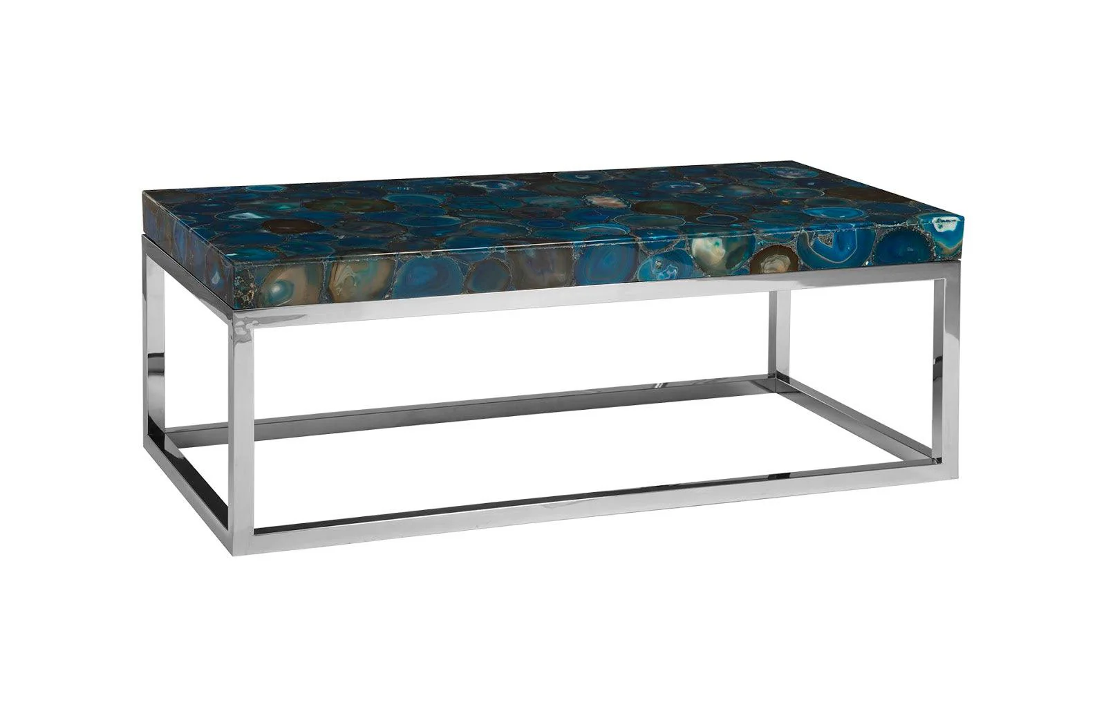 Agate Coffee Table, Stainless Steel Base - Frankwebs