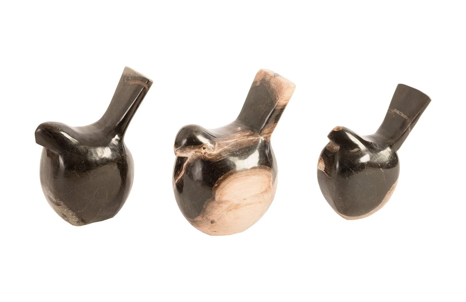 Petrified Wood Birds, Set of 3 - Frankwebs