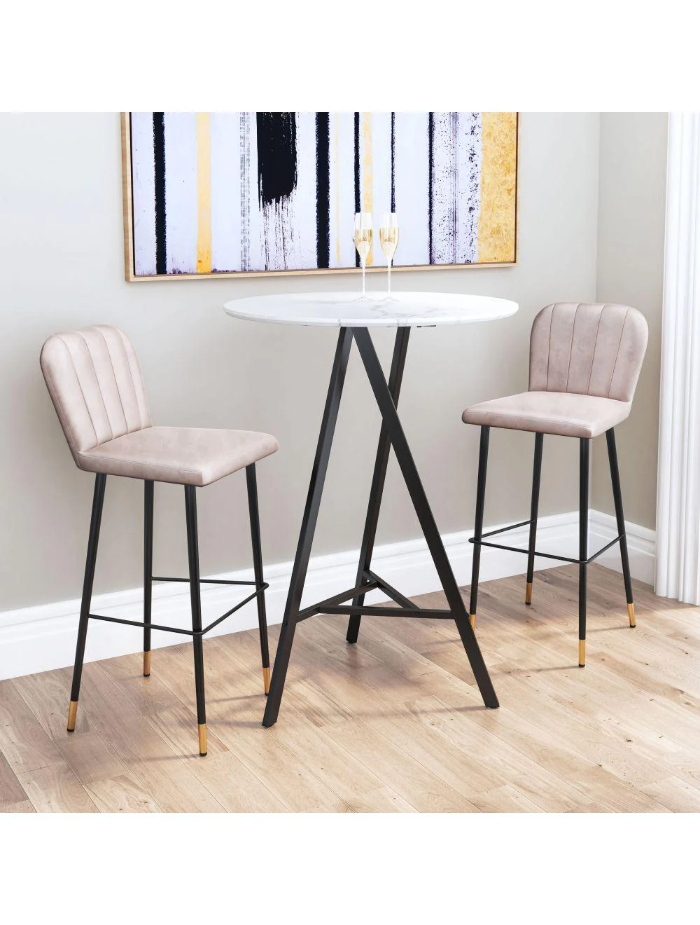 Manchester Bar Chair (Set of 2) Gray - Frankwebs