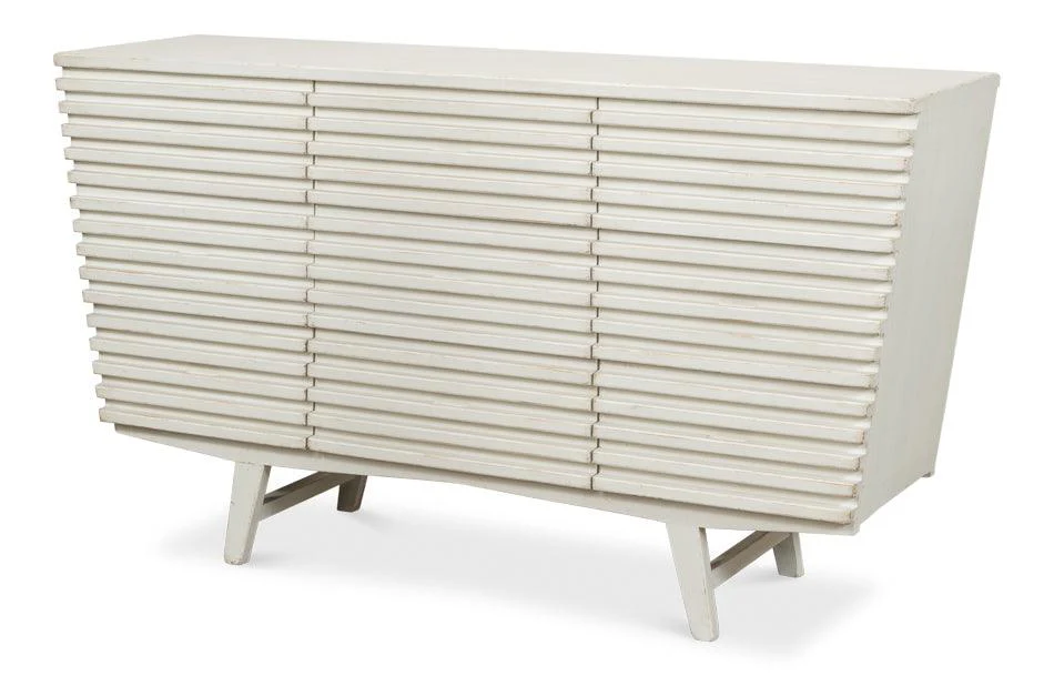 Ribbed 9 Drawer Commode - Antique White - Frankwebs