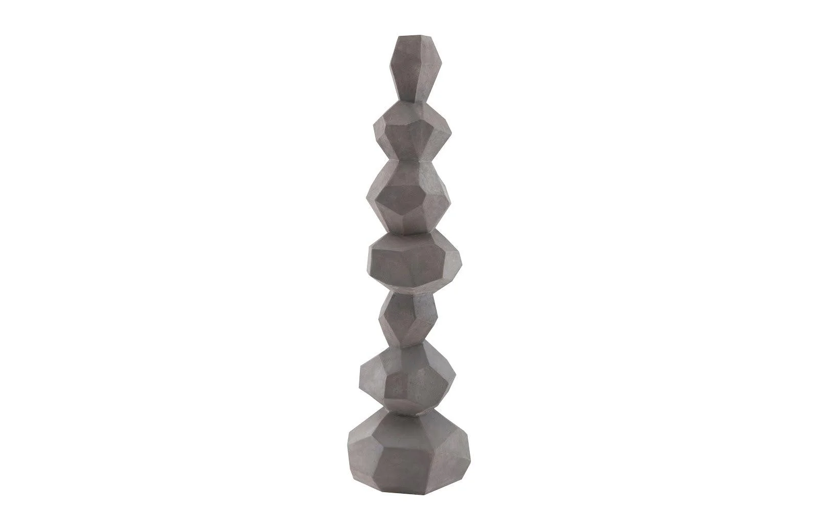 Faceted Rock Column Sculpture, Gray - Frankwebs