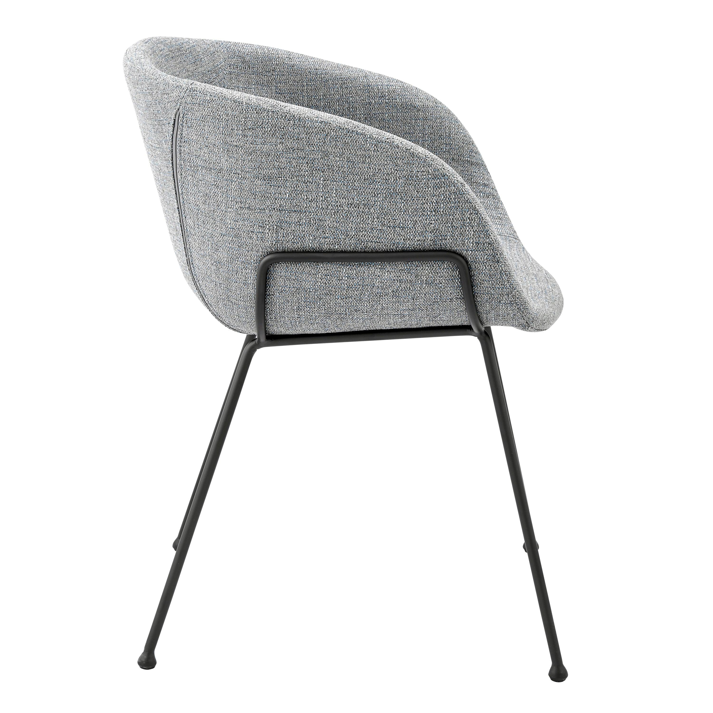 Zach Armchair with Leatherette and Powder Coated Steel Frame and Legs - Set of 2 - Frankwebs