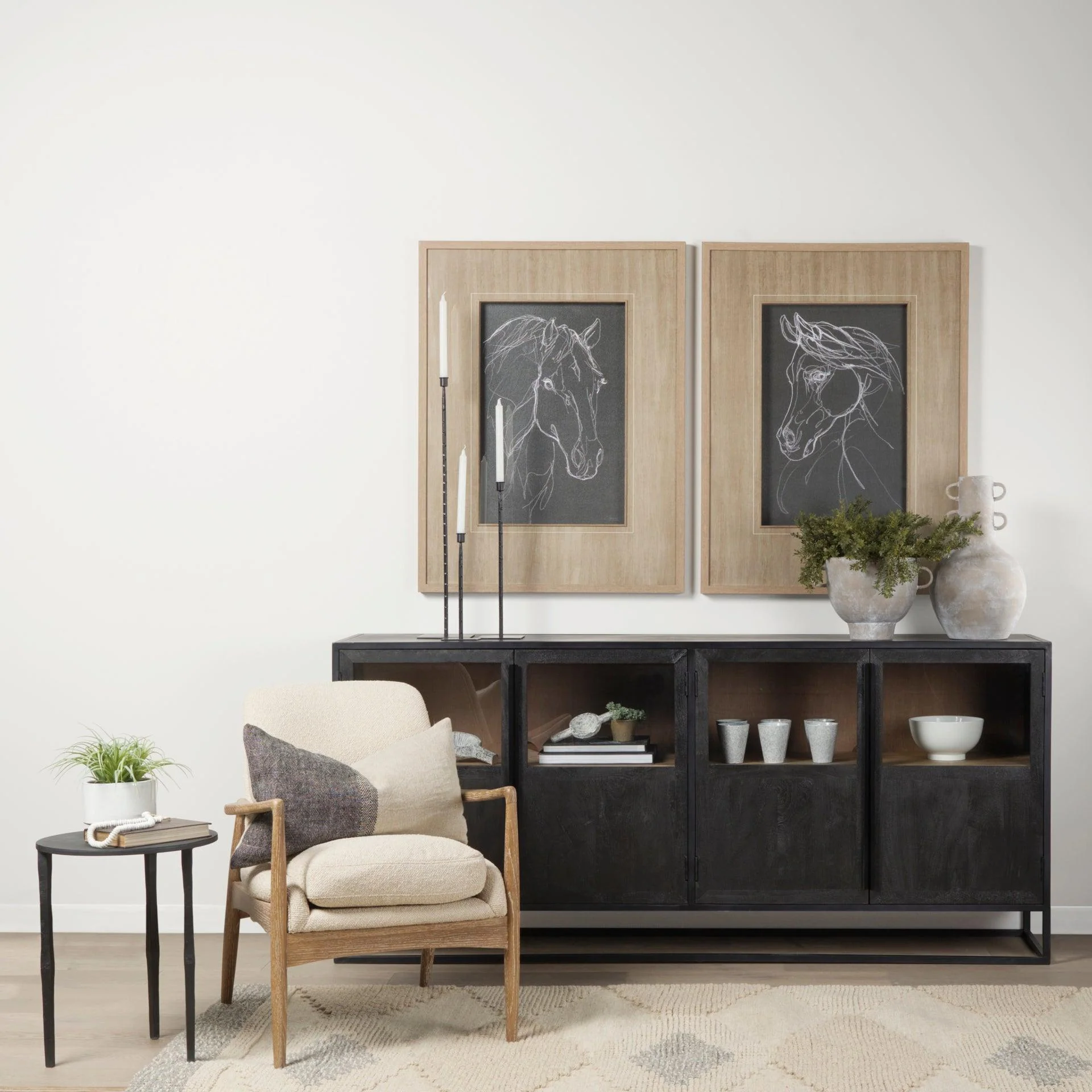 Westan Cream Boucle Fabric W/Light Brown Wood Accent Chair - Frankwebs