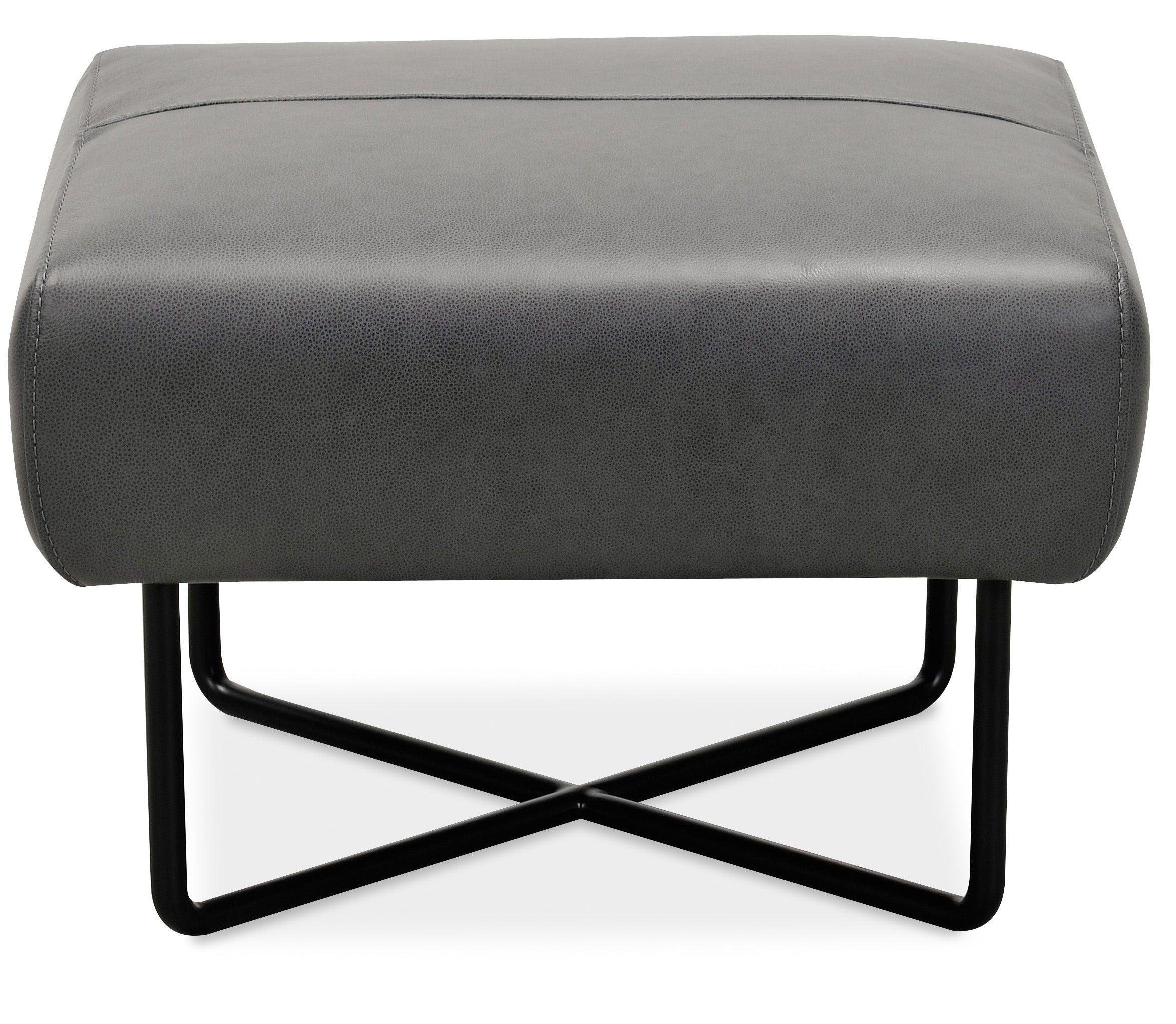 Efron Ottoman with Black Metal Base - Frankwebs