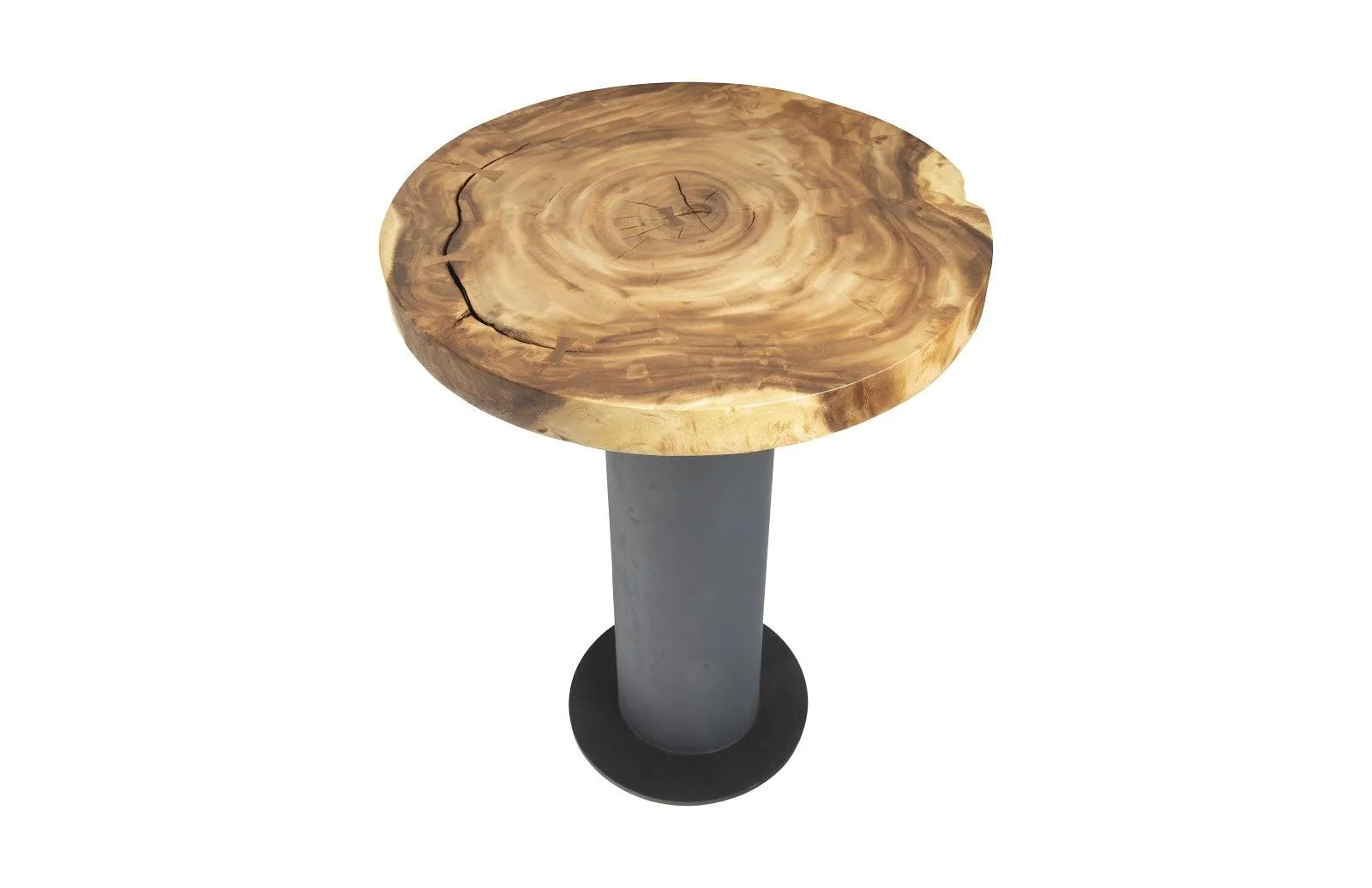 Concrete Bar Table, Chamcha Wood Top - Frankwebs