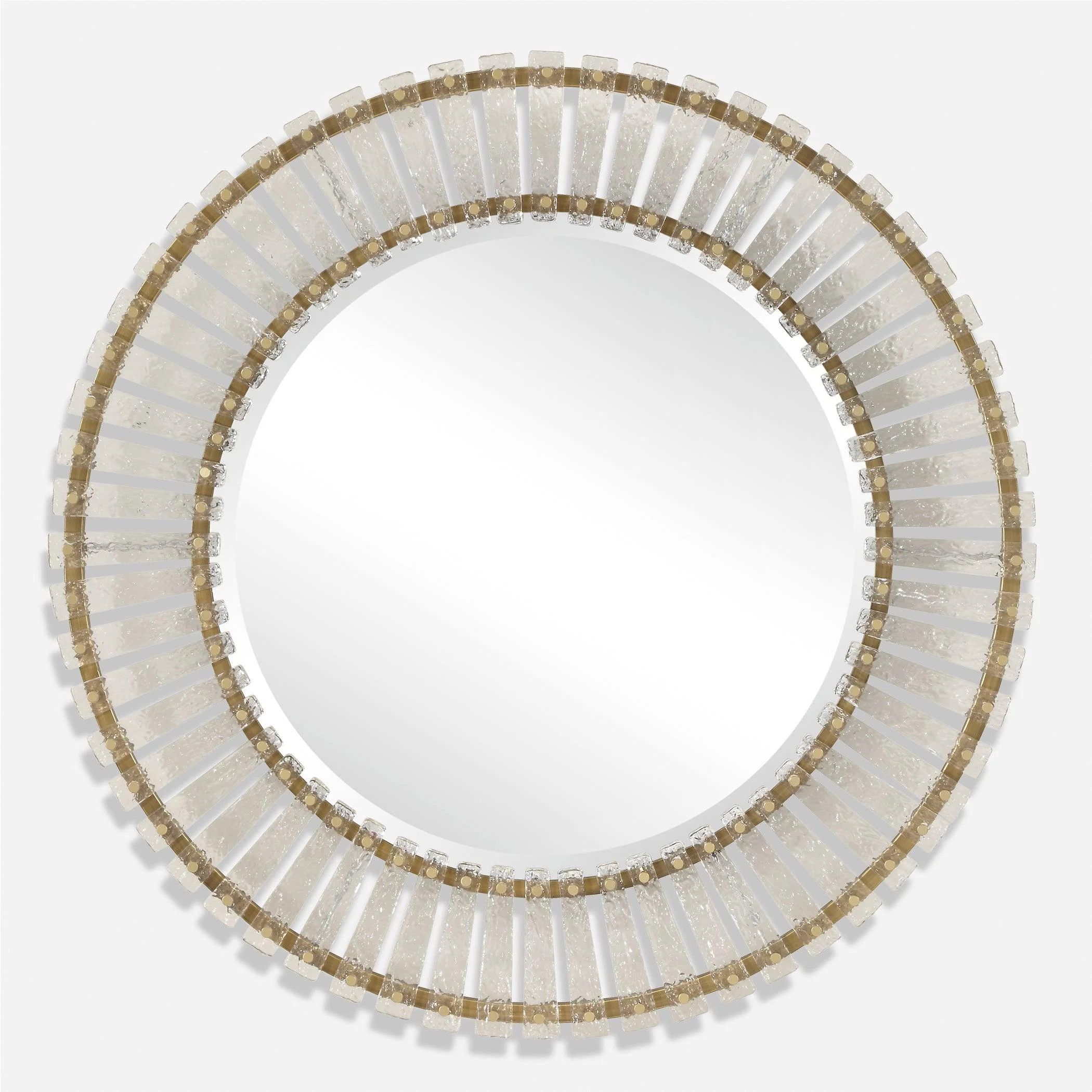 Denali Textured Glass Round Mirror - Frankwebs