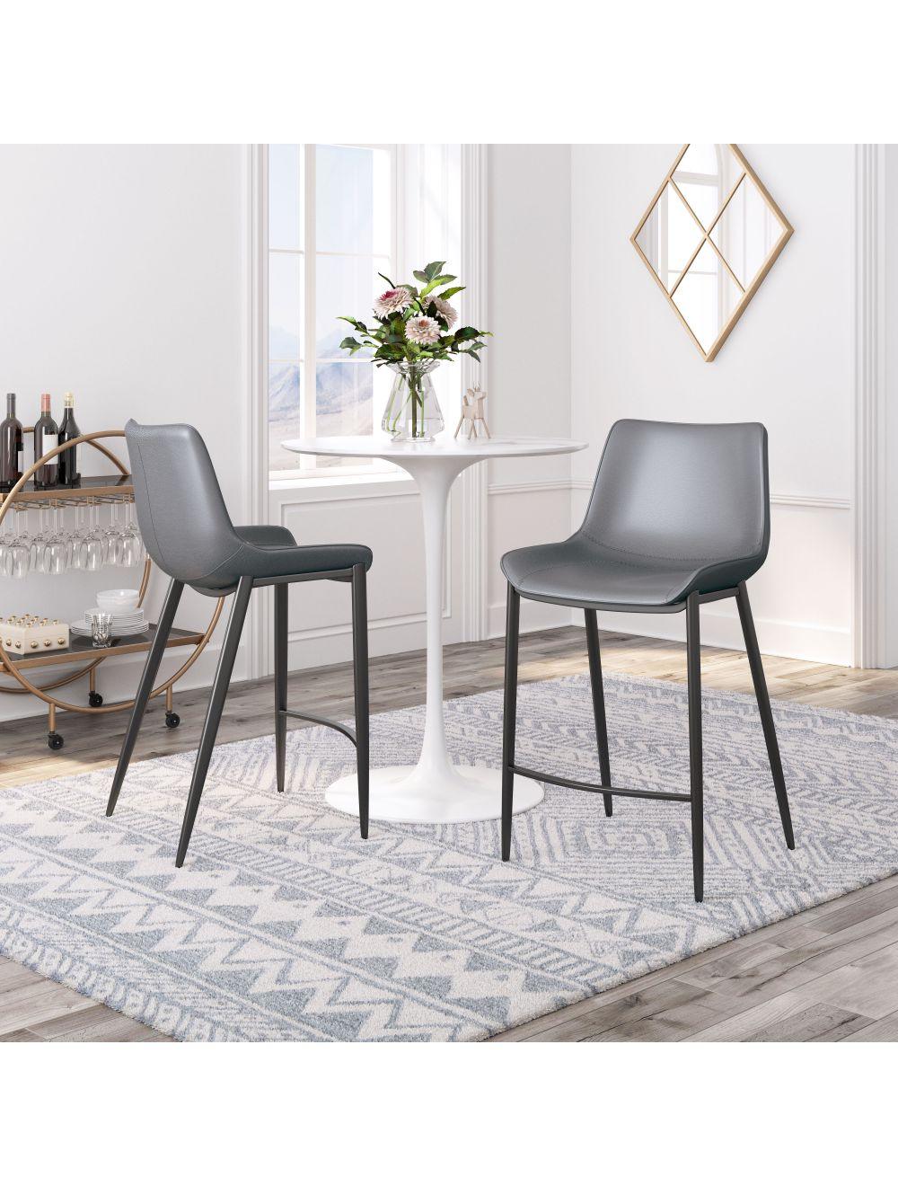 Magnus Counter Chair (Set of 2) Dark Gray & Black - Frankwebs