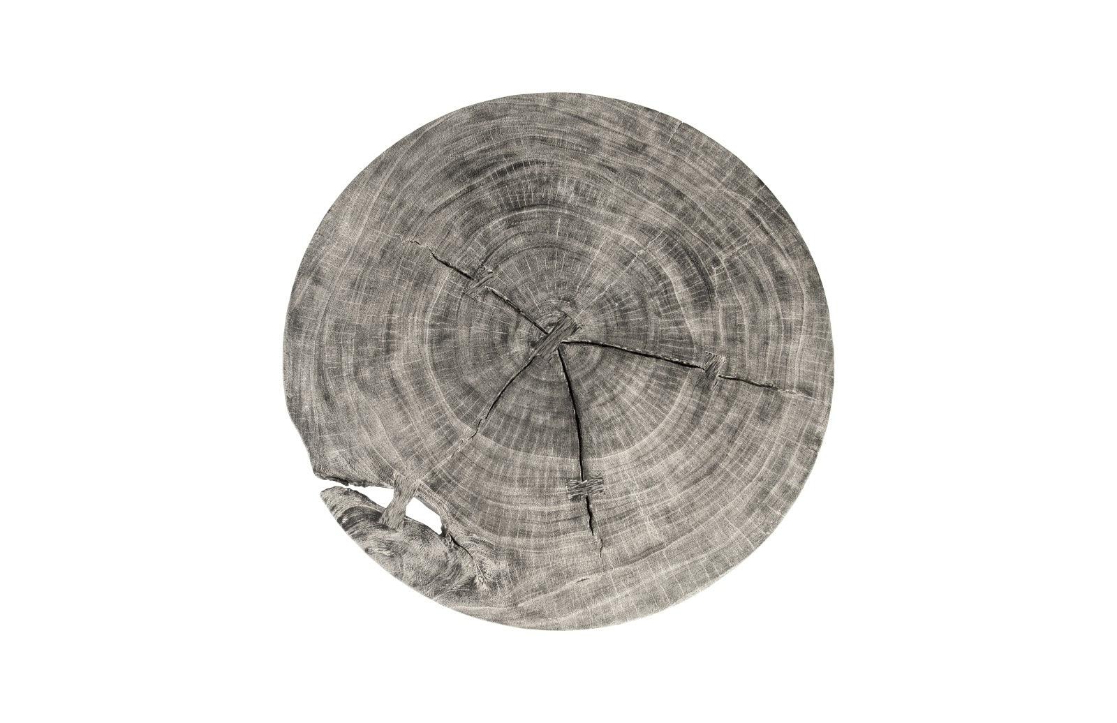 Chuleta Bar Table on Black Metal Base, Chamcha Wood, Gray Stone - Frankwebs