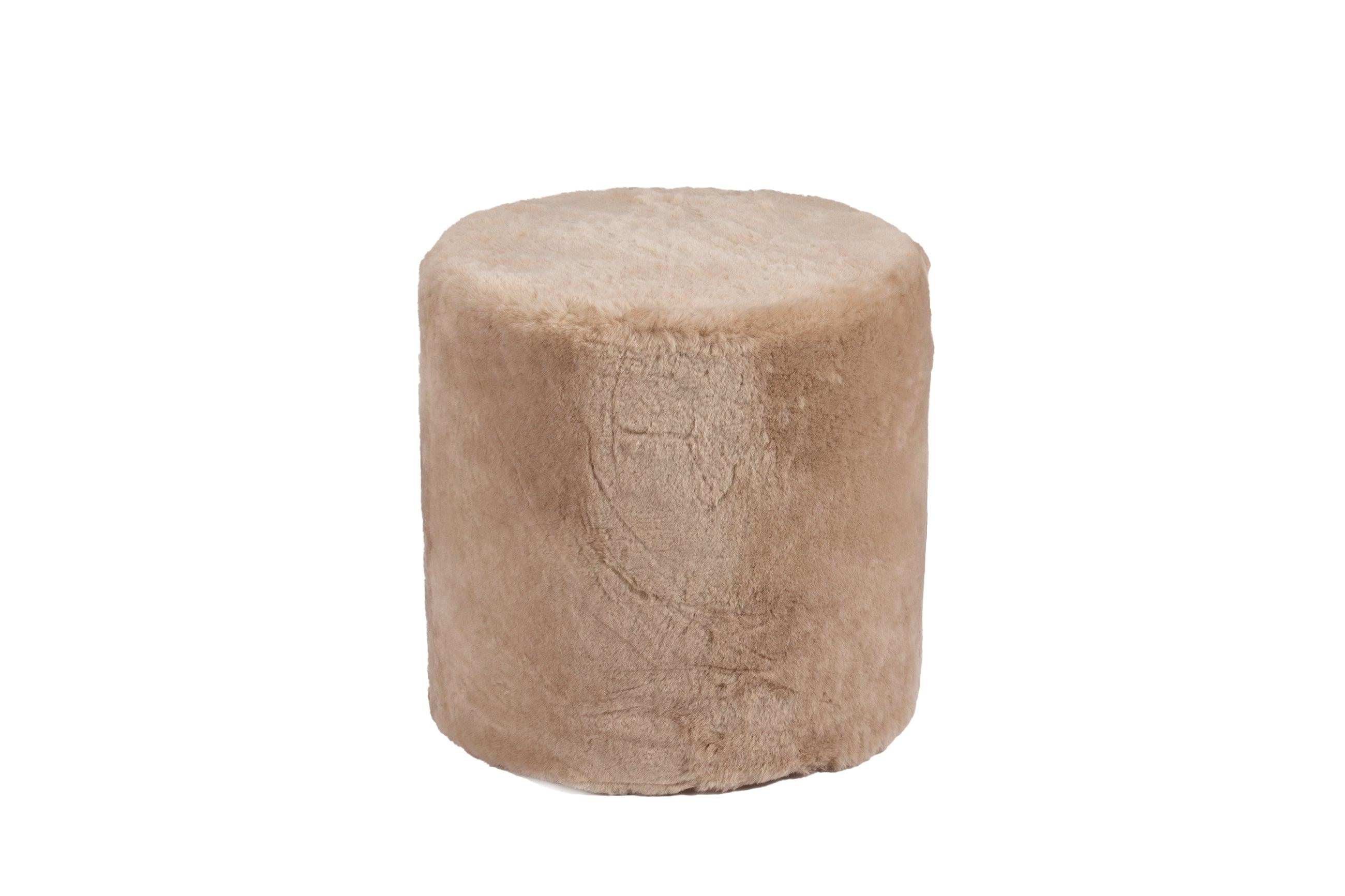 Tall Shearling Round Ottoman - Frankwebs