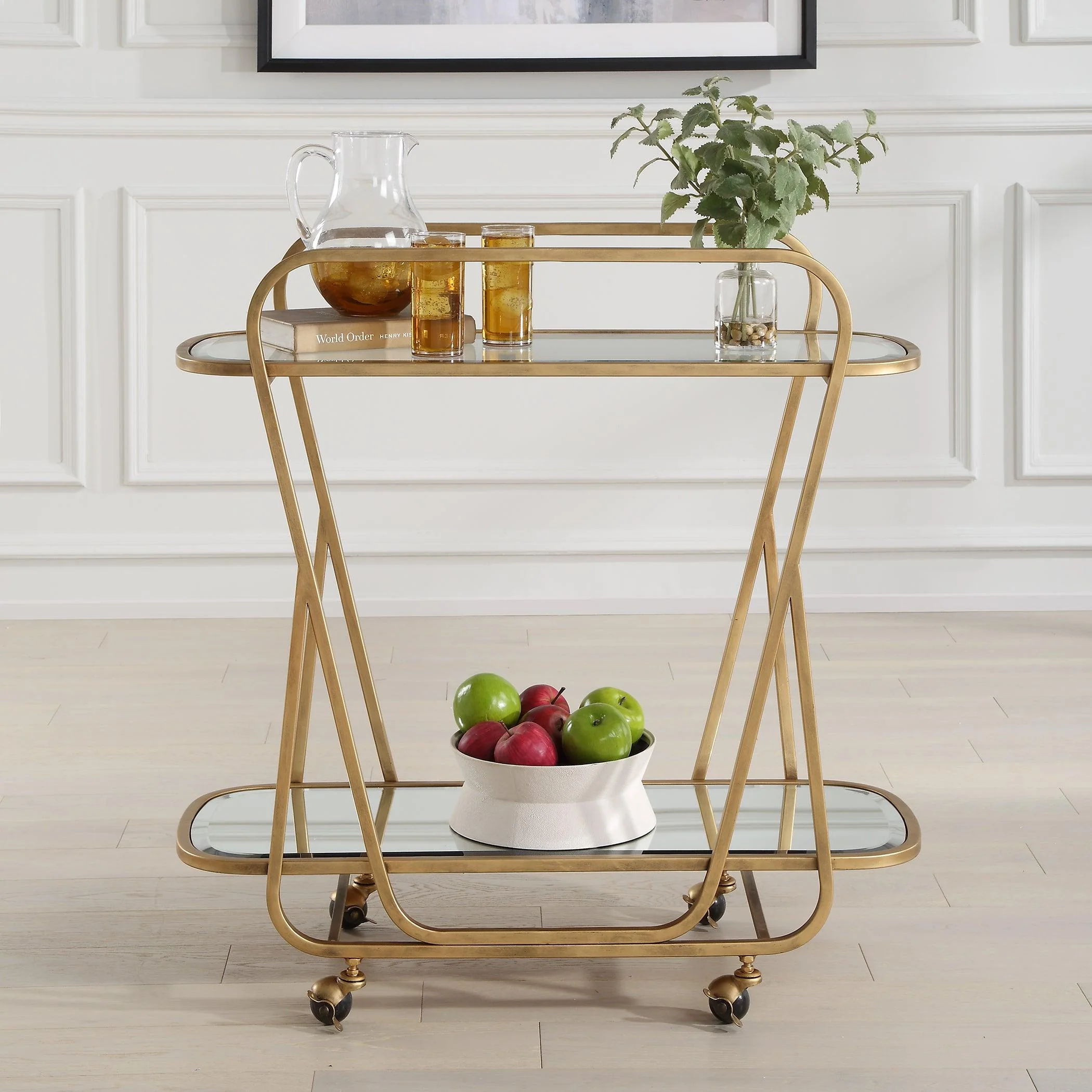 Swain Brass Serving Cart - Frankwebs