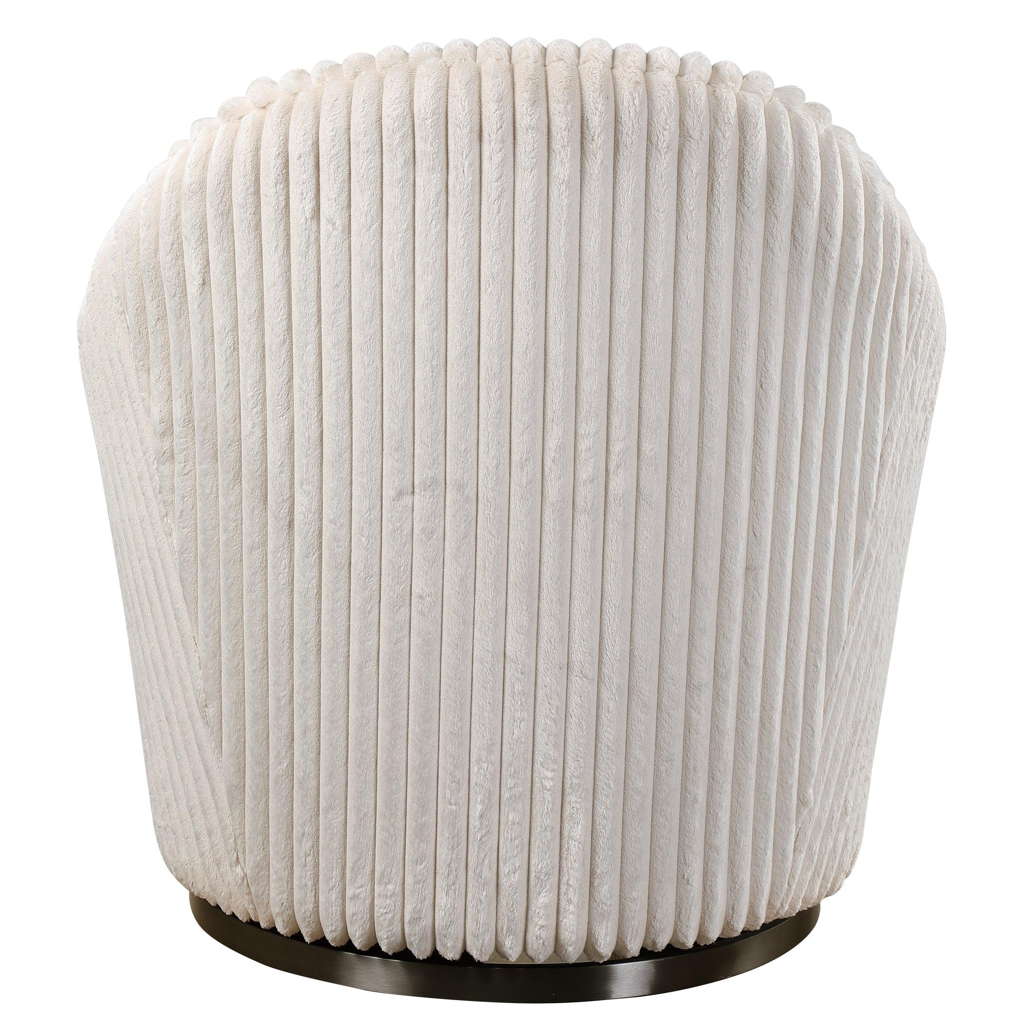 Crue White Swivel Chair - Frankwebs