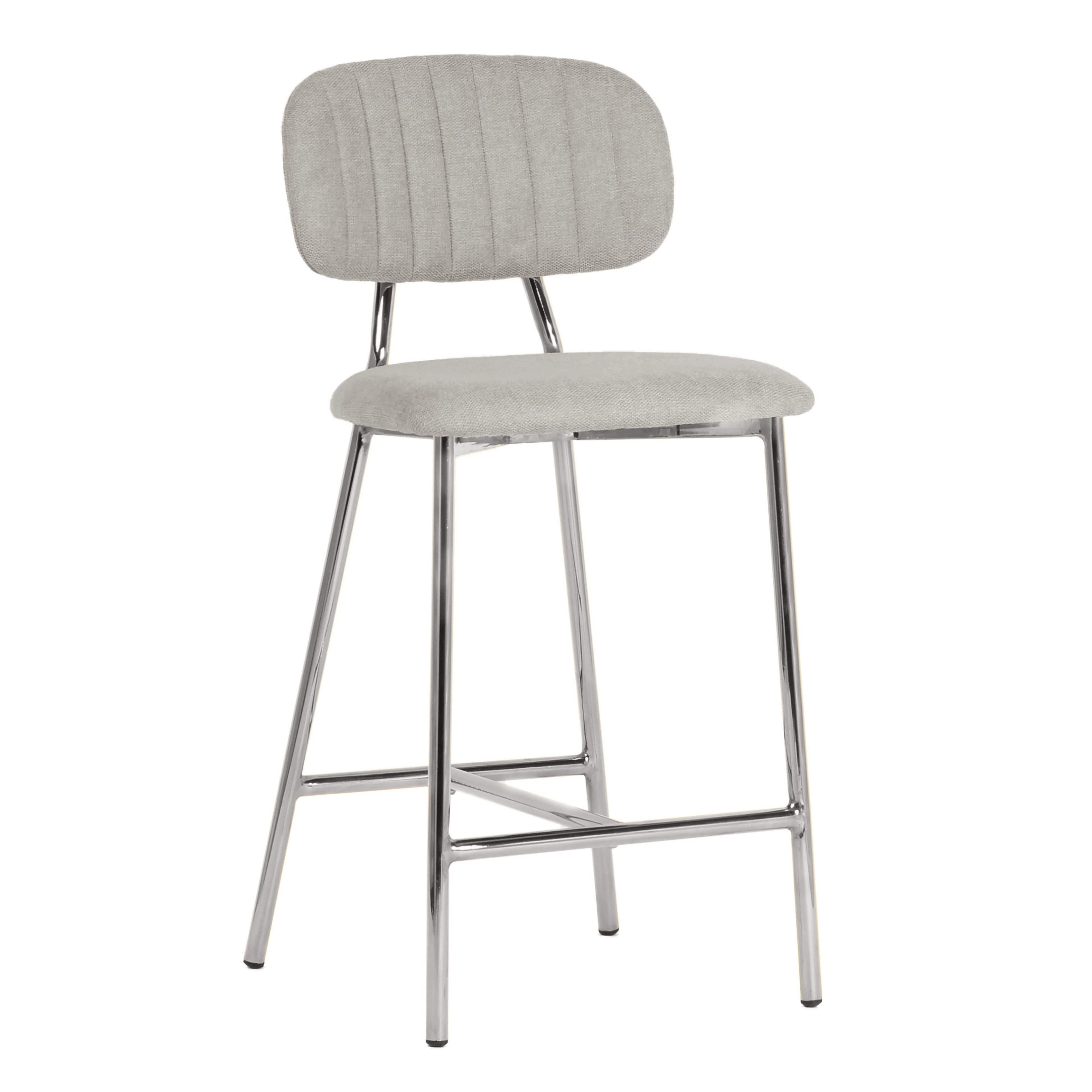 Ariana Grey Counter Stool - Silver Legs (Set of 2) - Frankwebs