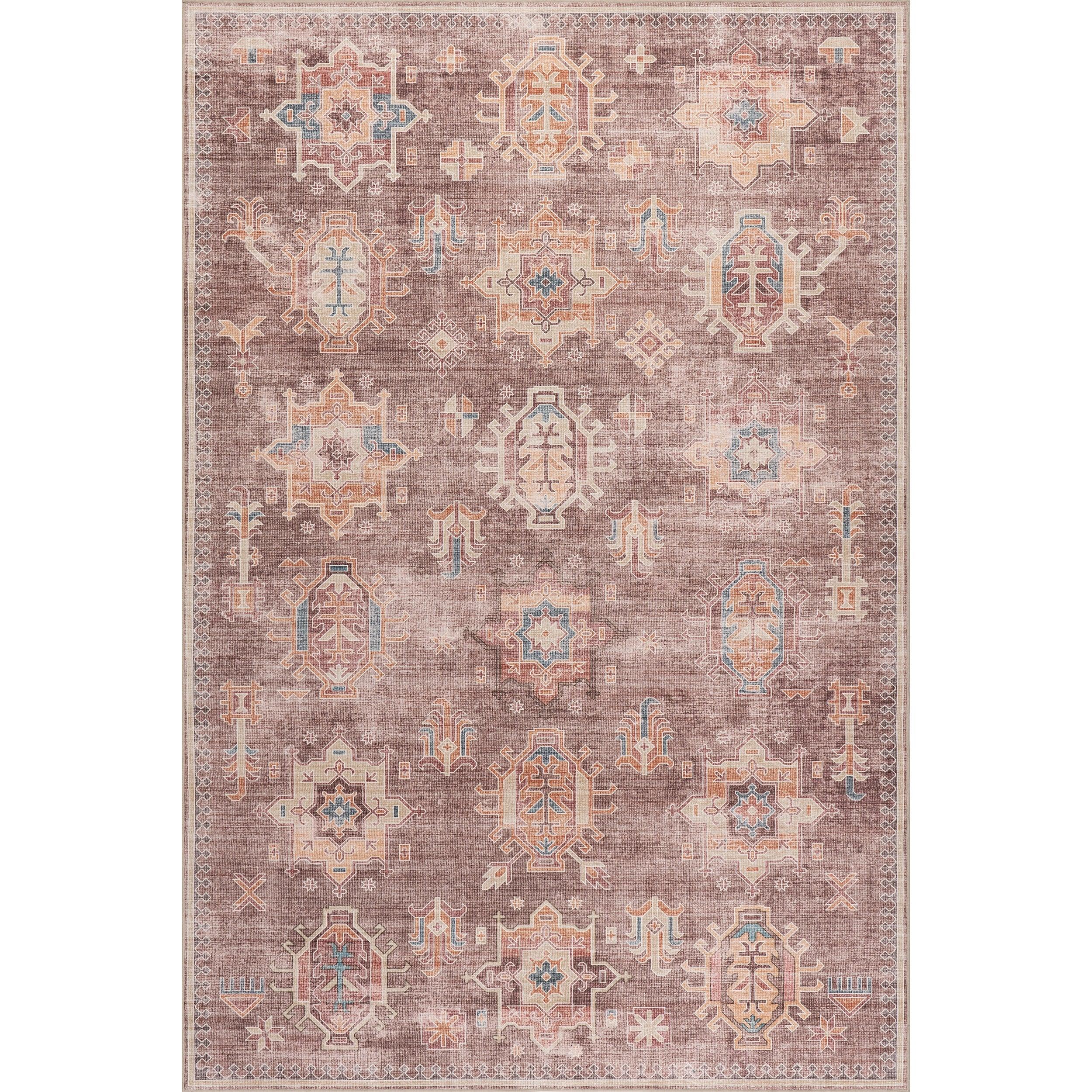 Philomena Medallion Spill Proof Machine Washable Area Rug - Frankwebs