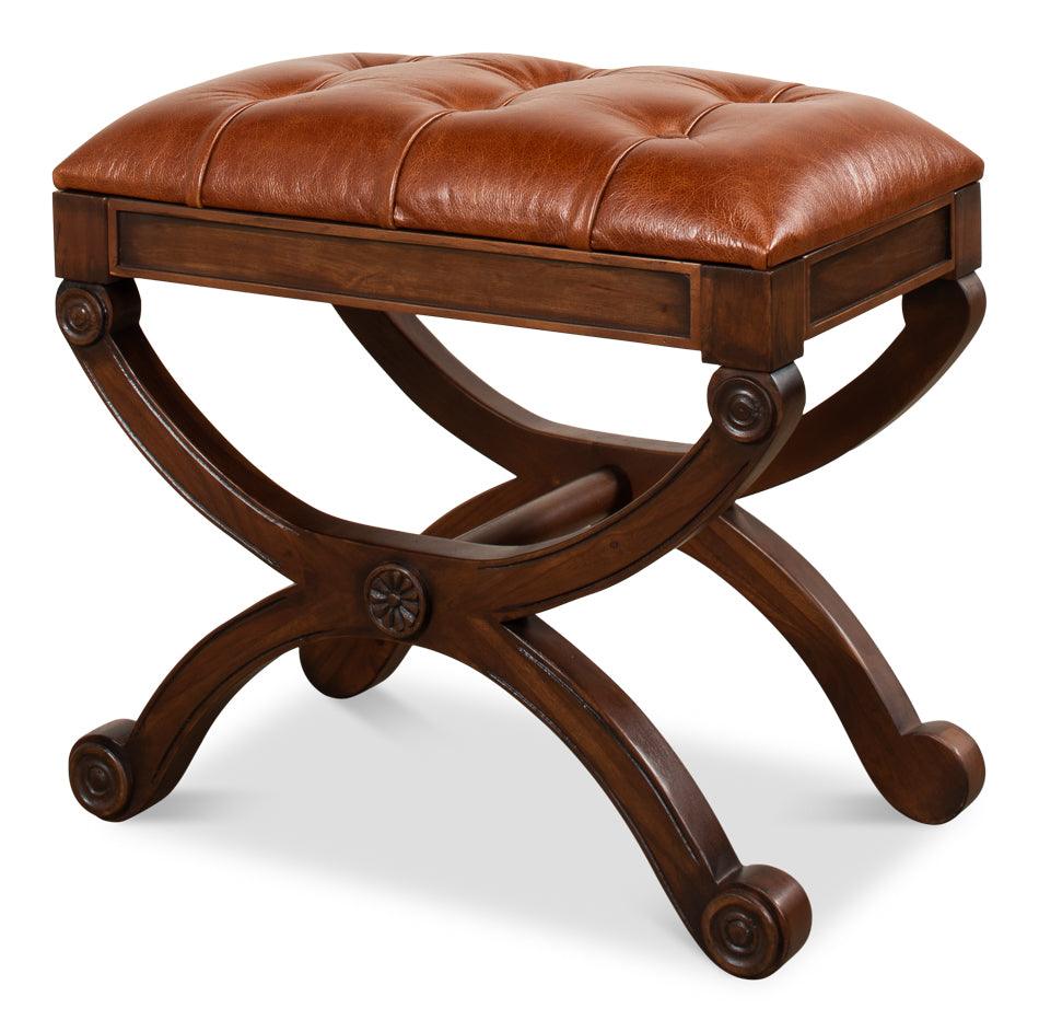 Empire Stool W/Leather - Frankwebs