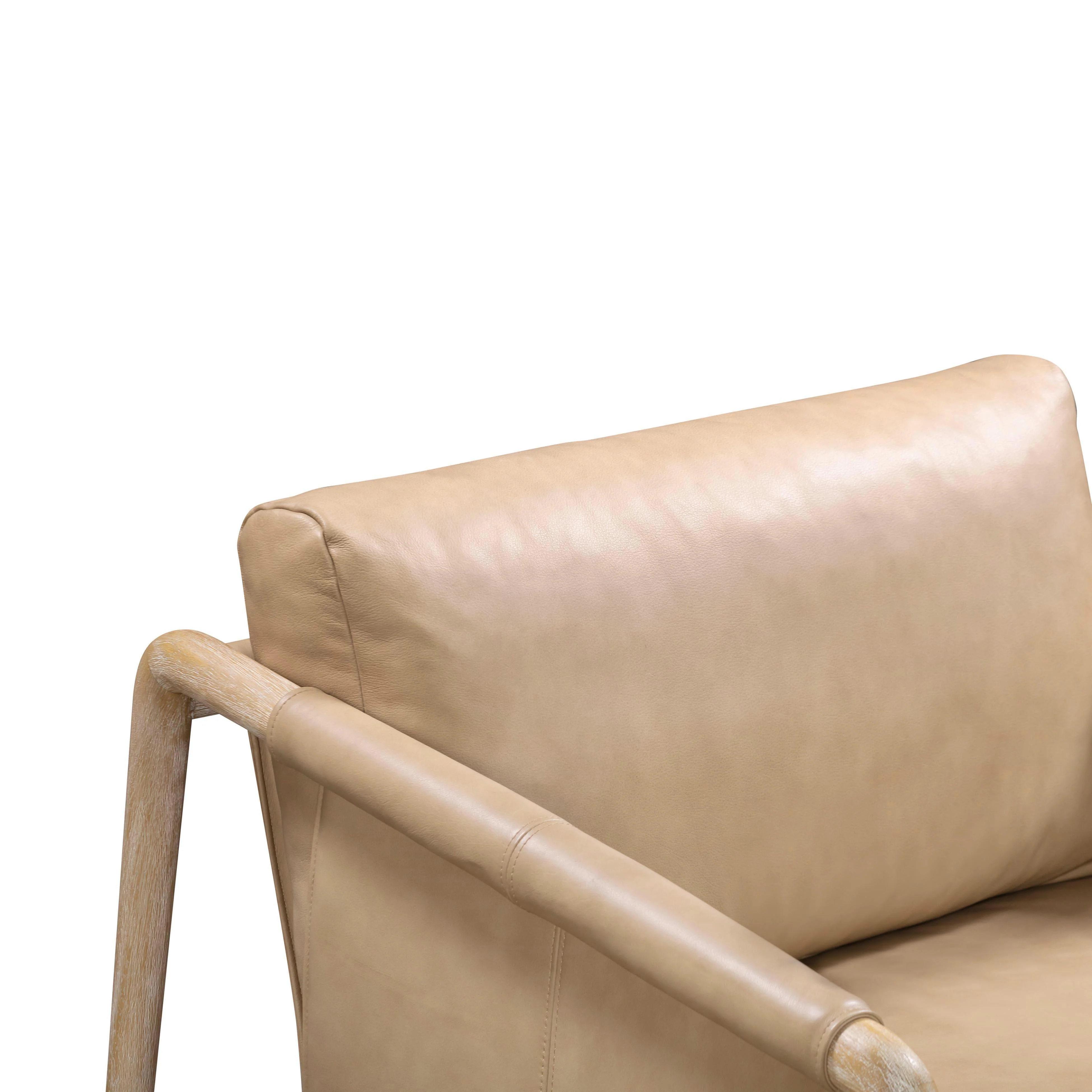Chakka Tan Genuine Leather Accent Chair - Frankwebs