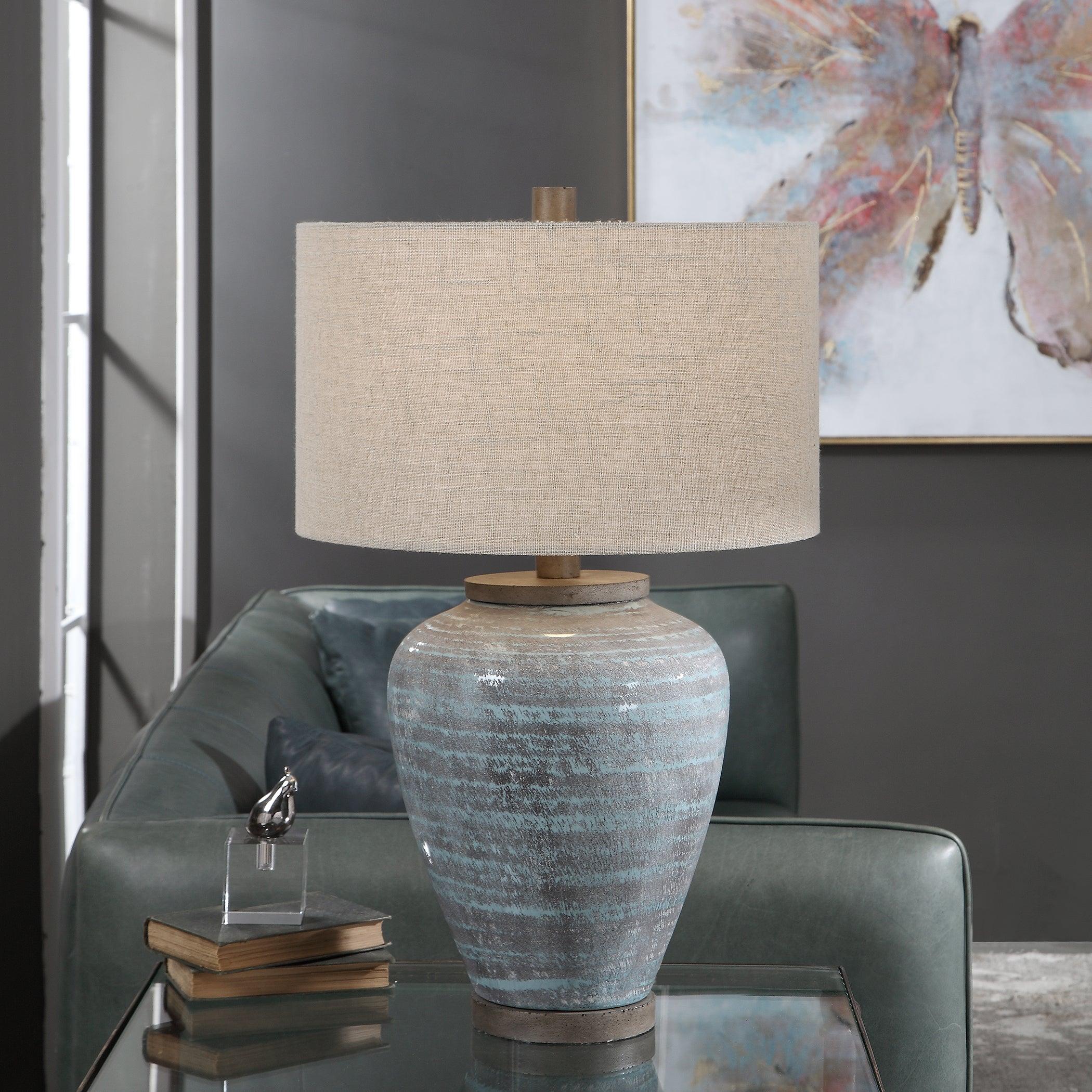 PELIA LIGHT AQUA TABLE LAMP - Frankwebs
