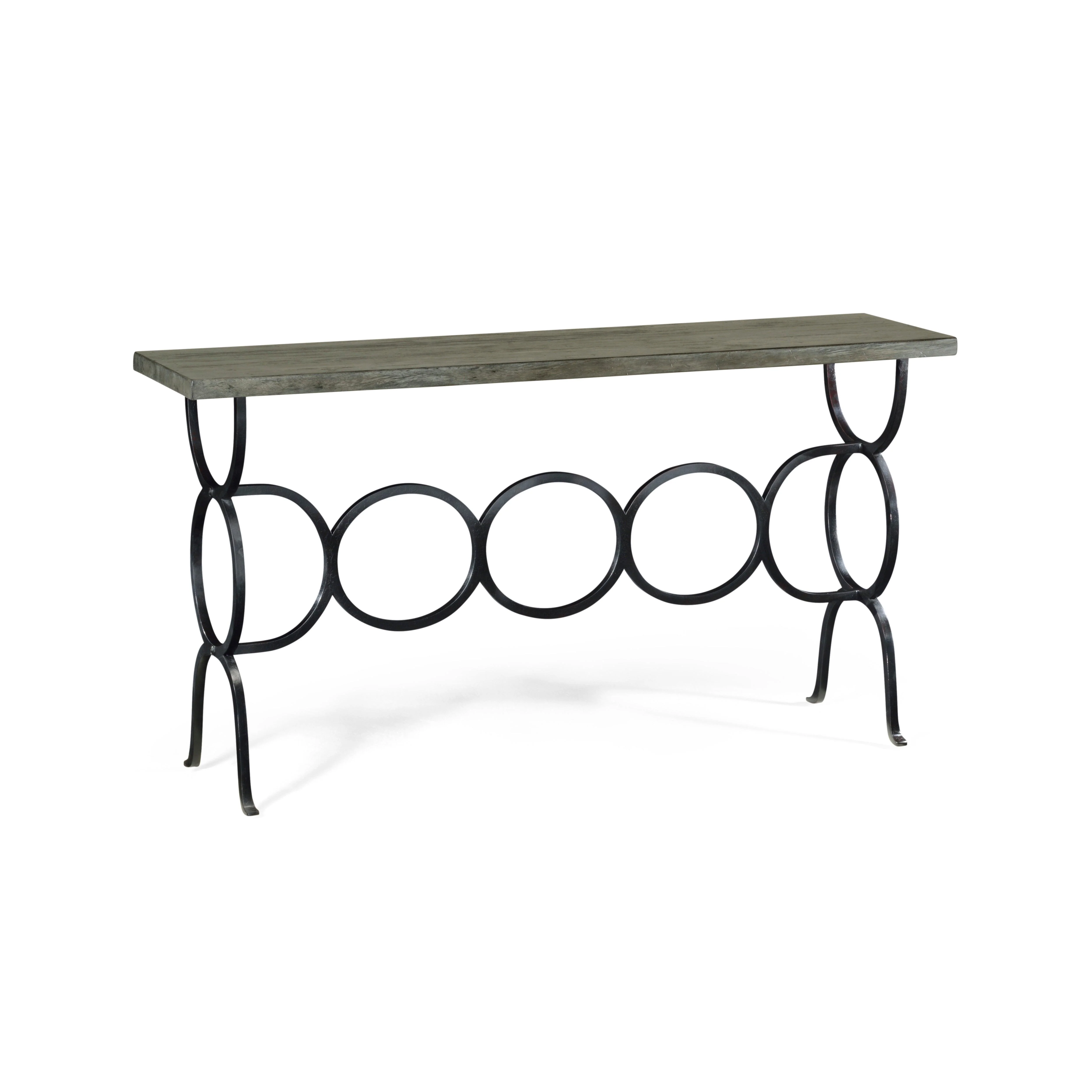 Casual Accents Dark Antique Grey Iron Base Console Table - Frankwebs