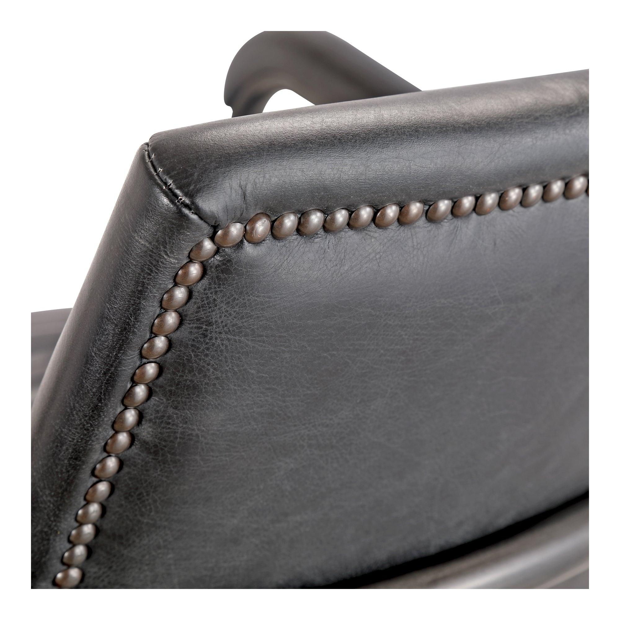 Foster Swivel Desk Chair Onyx Black Leather - Frankwebs