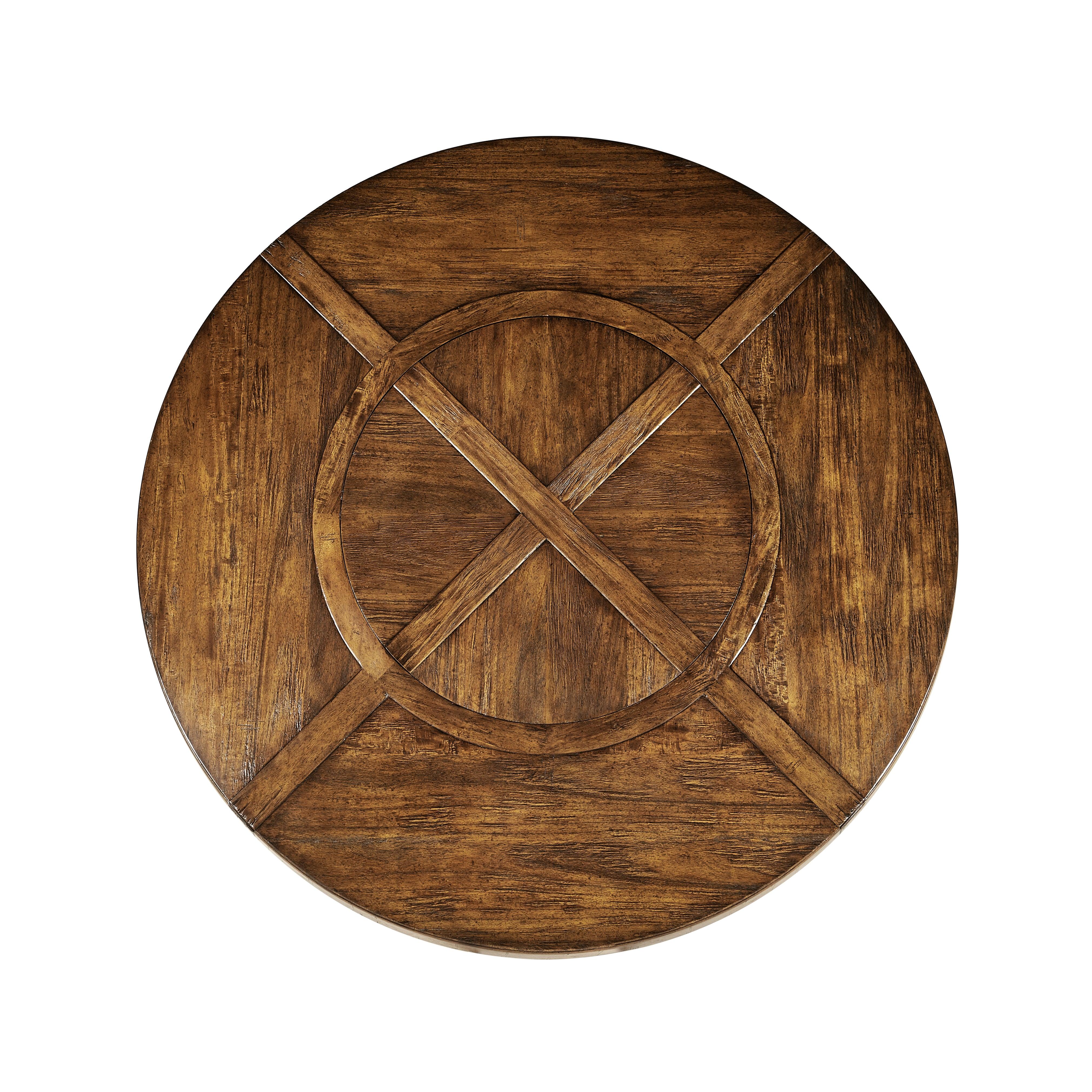 Casual Accents Country Walnut Round Dining Table 72