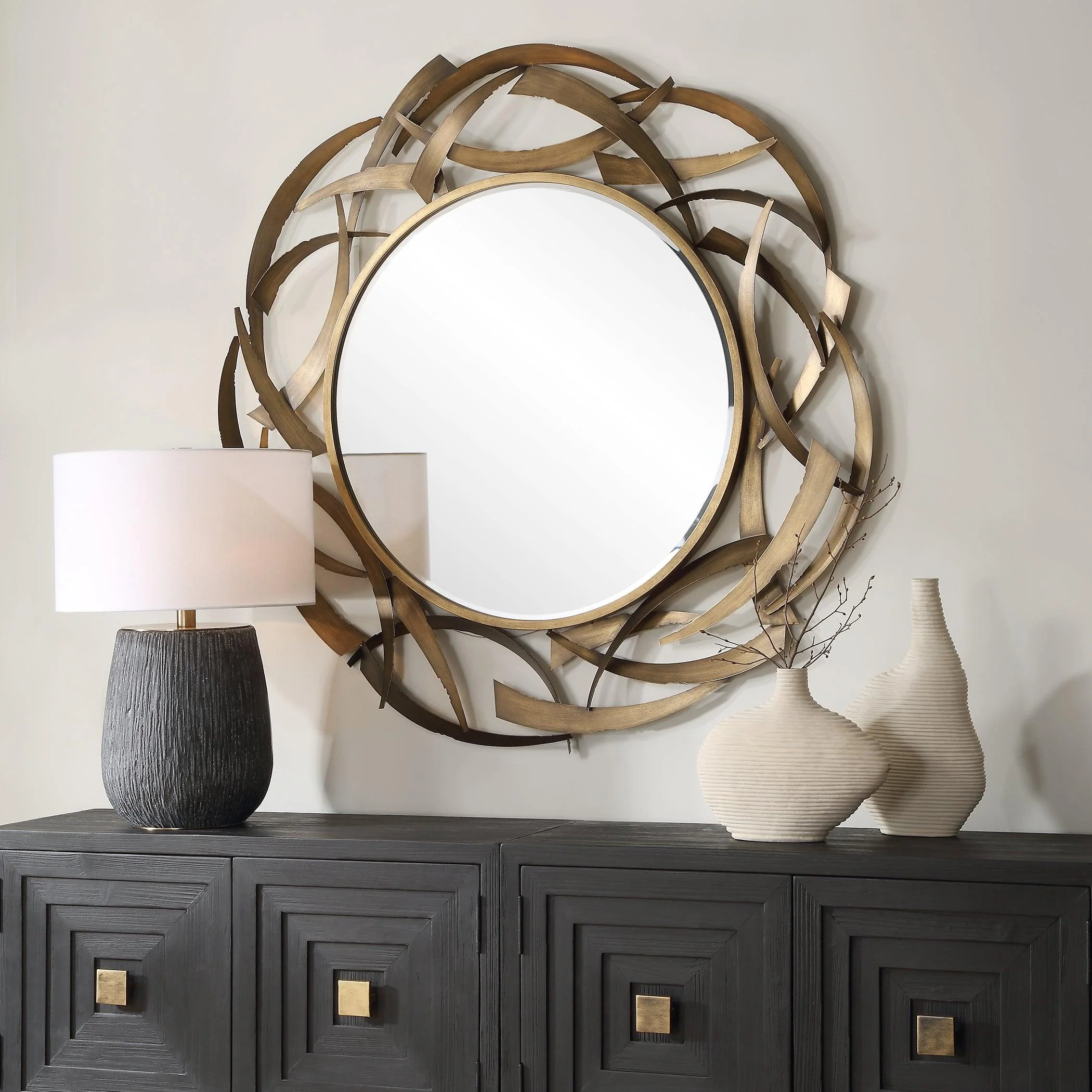 Cutting Edge Bronze Round Mirror - Frankwebs