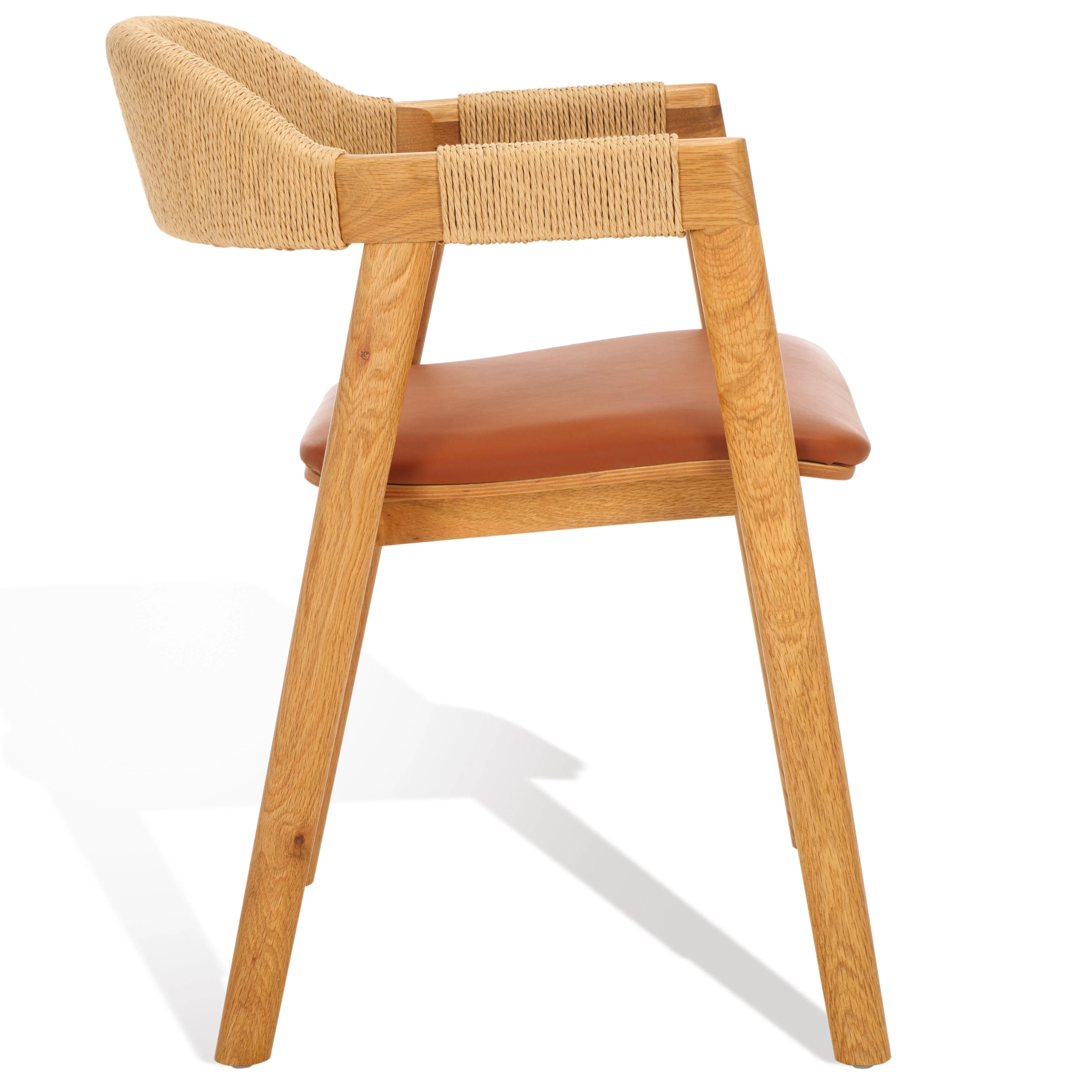 EAMON LEATHER AND CANE DINING CHAIR - Frankwebs