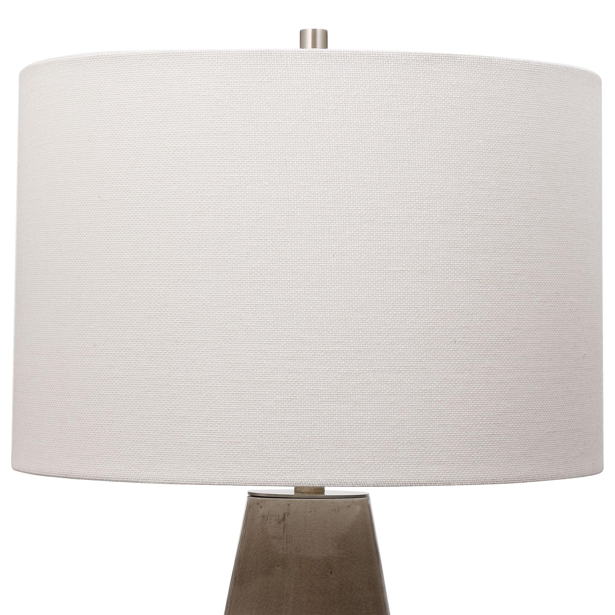 VOLTERRA TAUPE-GRAY TABLE LAMP - Frankwebs