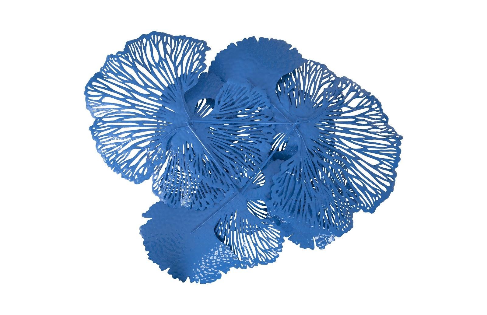 Flower Wall Art, Large, Blue, Metal - Frankwebs