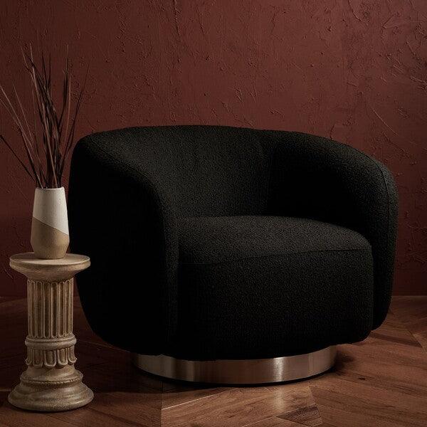 BERNARD BOUCLE SWIVEL ACCENT CHAIR - Frankwebs