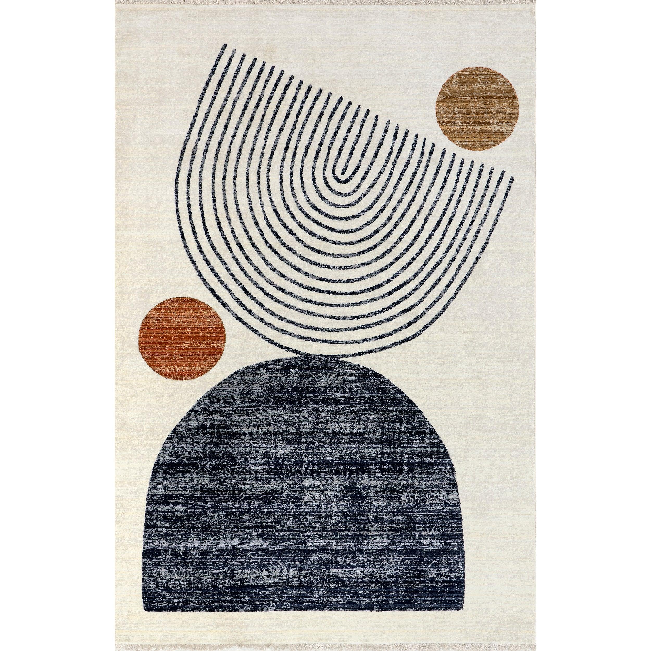 Bevin Abstract Sky Fringe Area Rug - Frankwebs