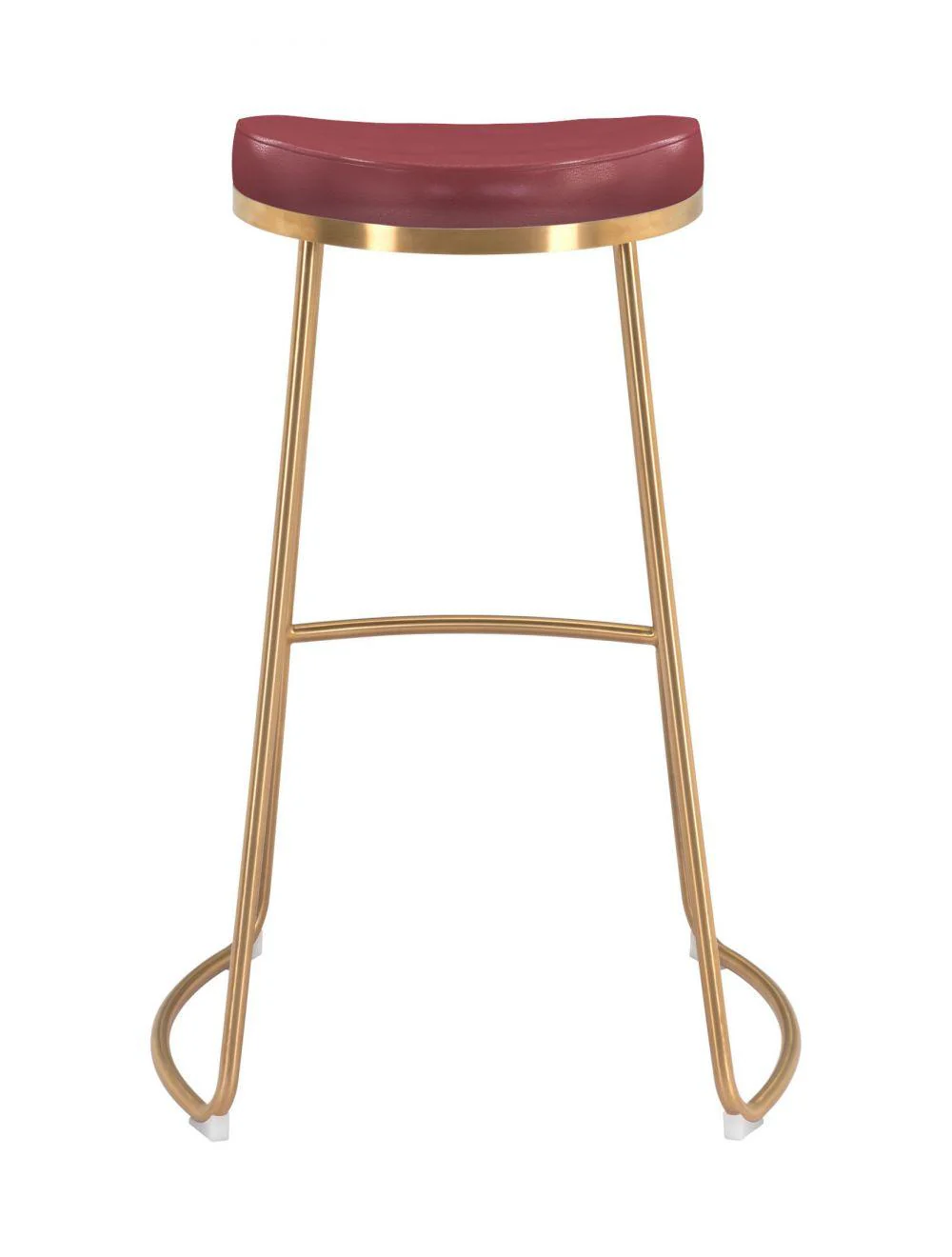 Bree Barstool (Set of 2) Burgundy & Gold - Frankwebs