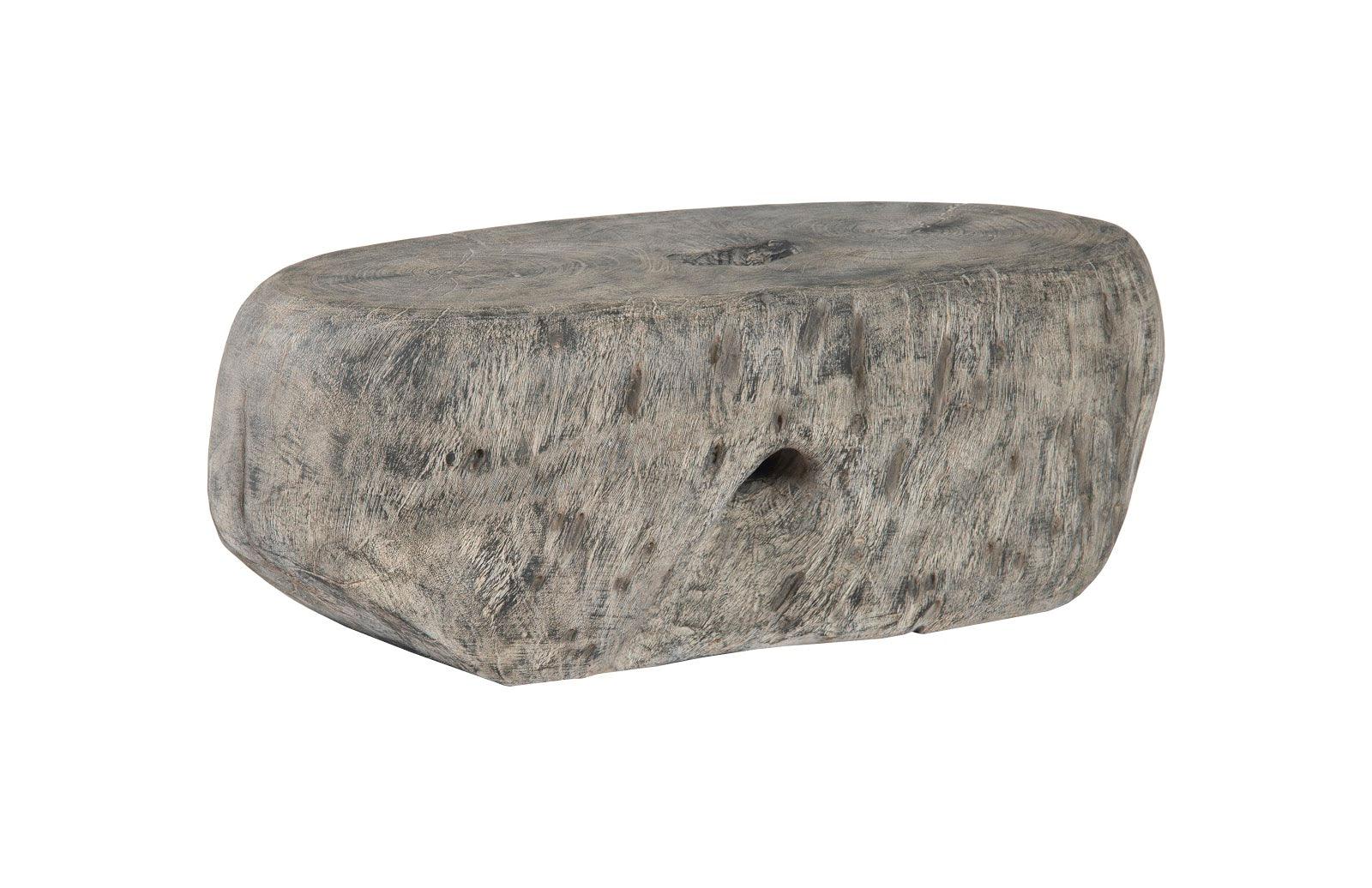 Cast Organic River Stone Coffee Table, Resin, Faux Gray Stone - Frankwebs